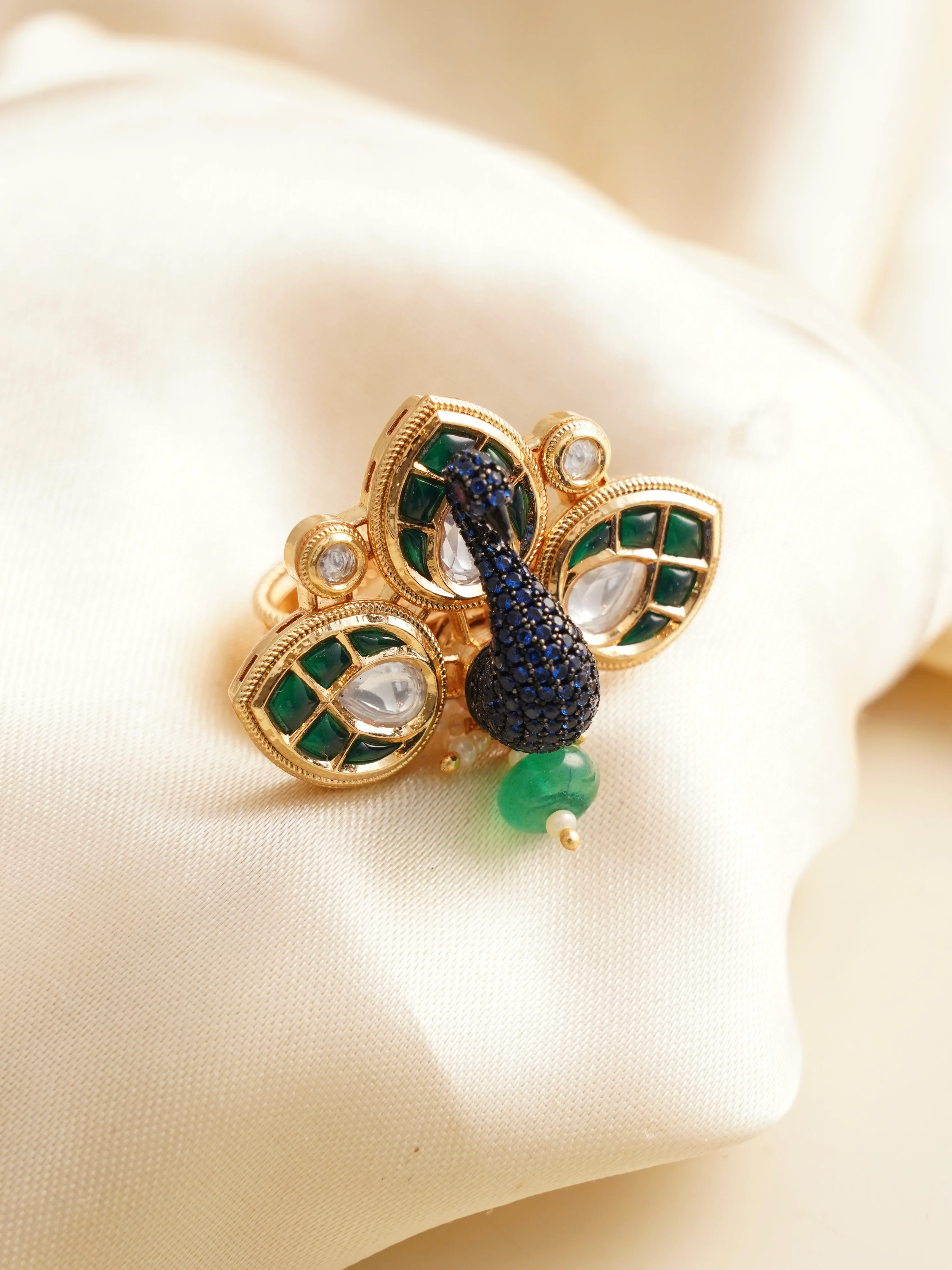 Designer Peacock Statement Ring - Image 4
