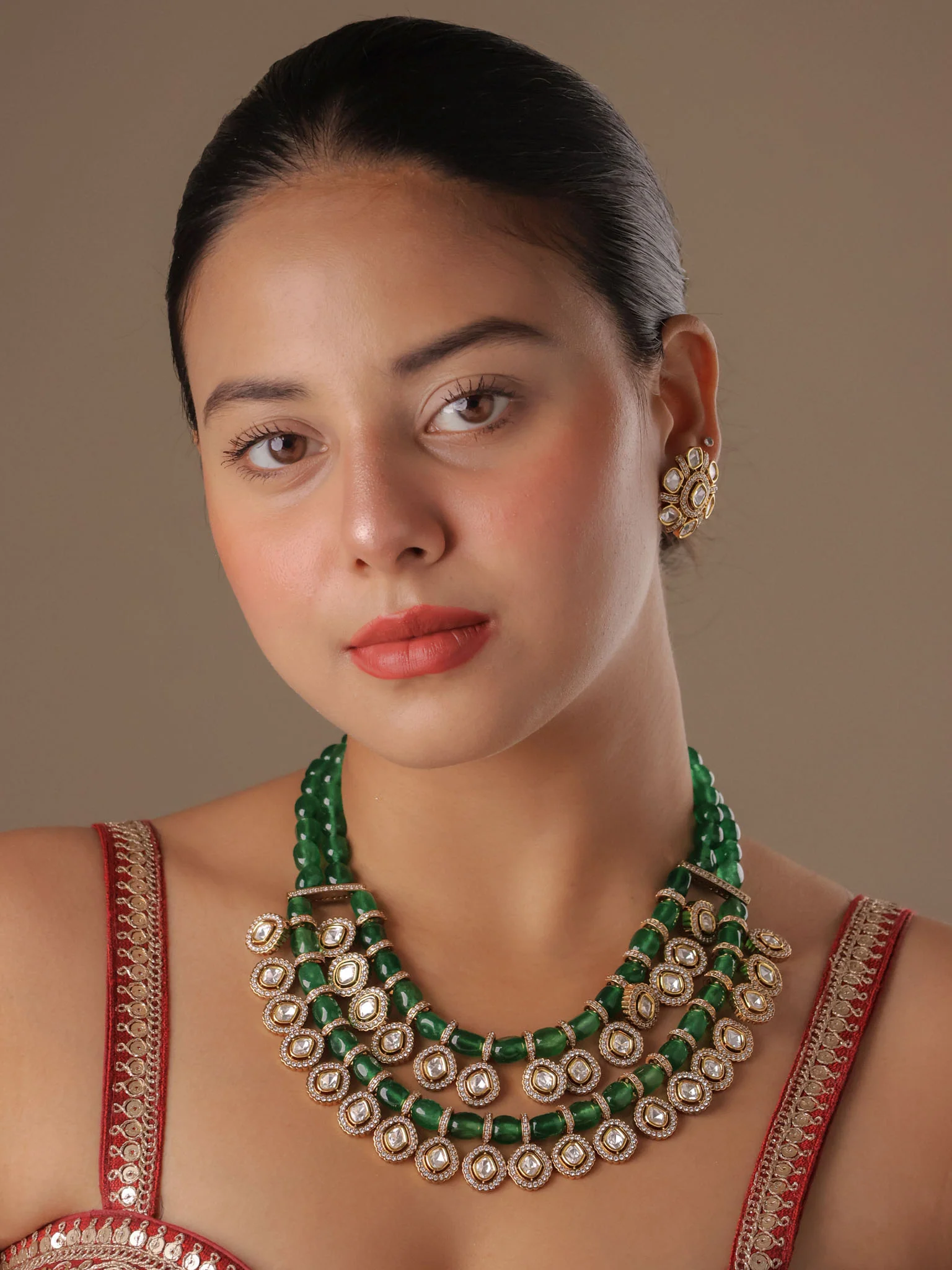 Aaranya Polki Beads Heritage Set