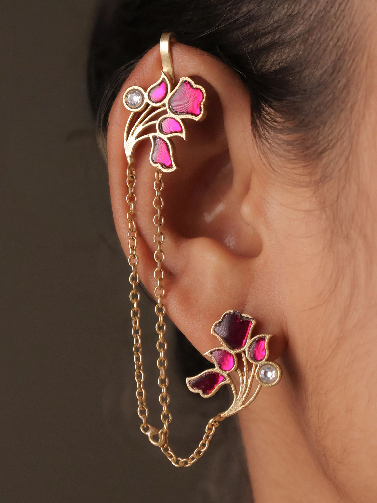 Aarika Floral Kundan EarCuff - Image 3