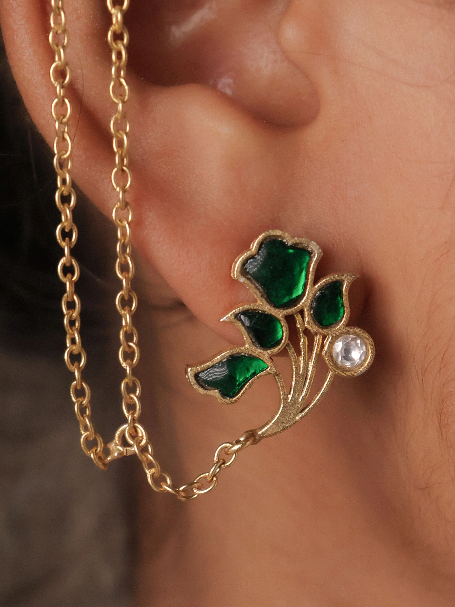 Aarika Floral Kundan EarCuff - Image 7