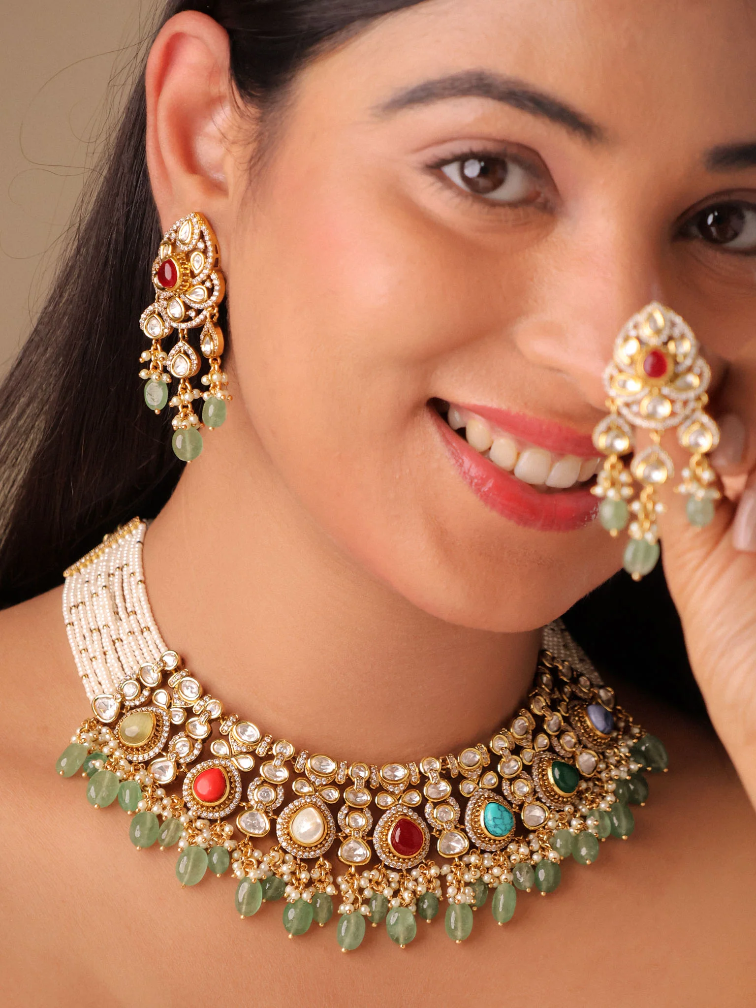 Aarohi Heirloom Kundan Pearl Choker Set