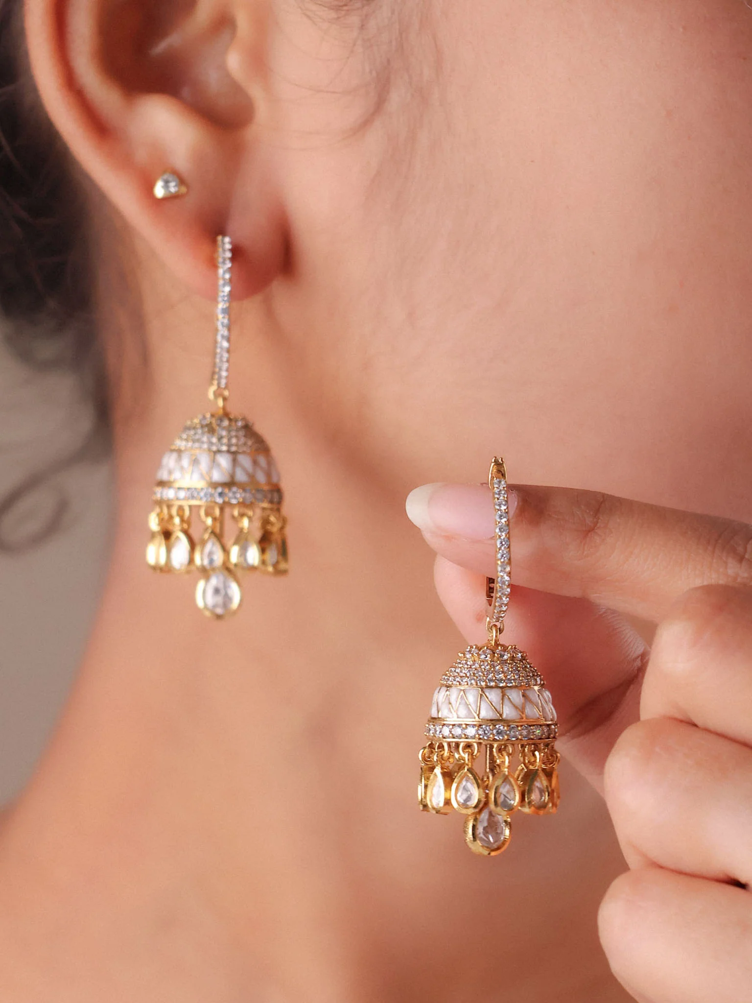 Aarohi Royal Jhumka Hoops - Image 4