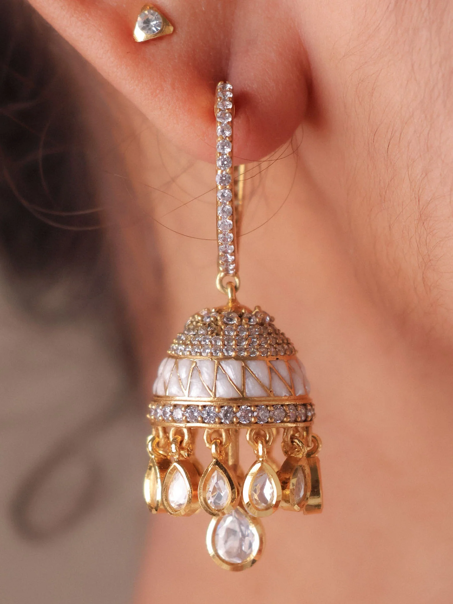 Aarohi Royal Jhumka Hoops - Image 5