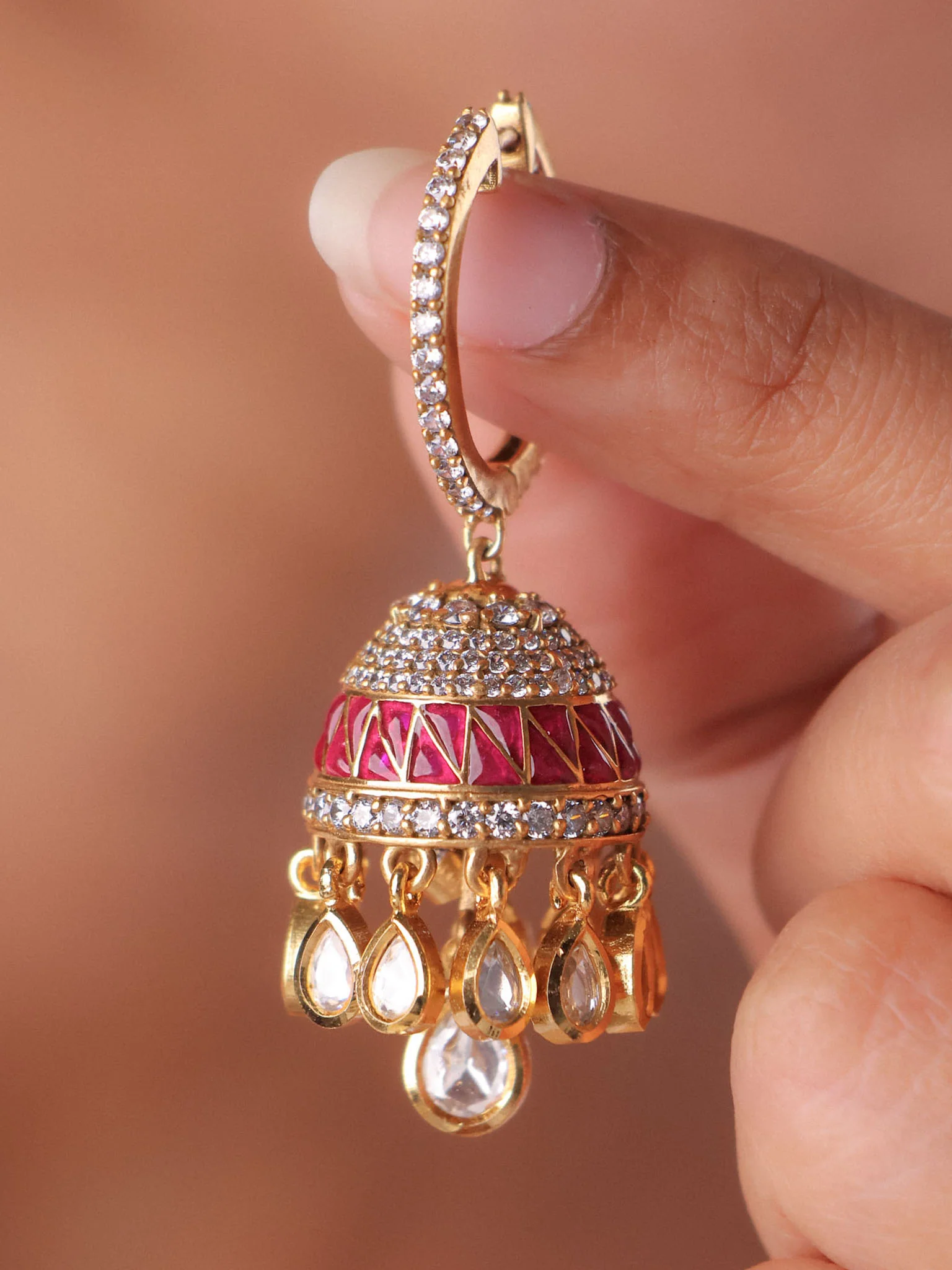 Aarohi Royal Jhumka Hoops - Image 6