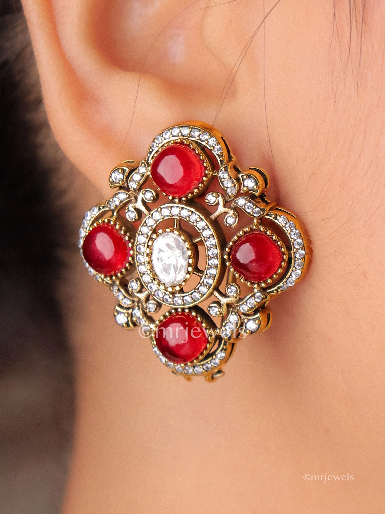 Aarvisha Antique Kundan Choker Set - Image 3