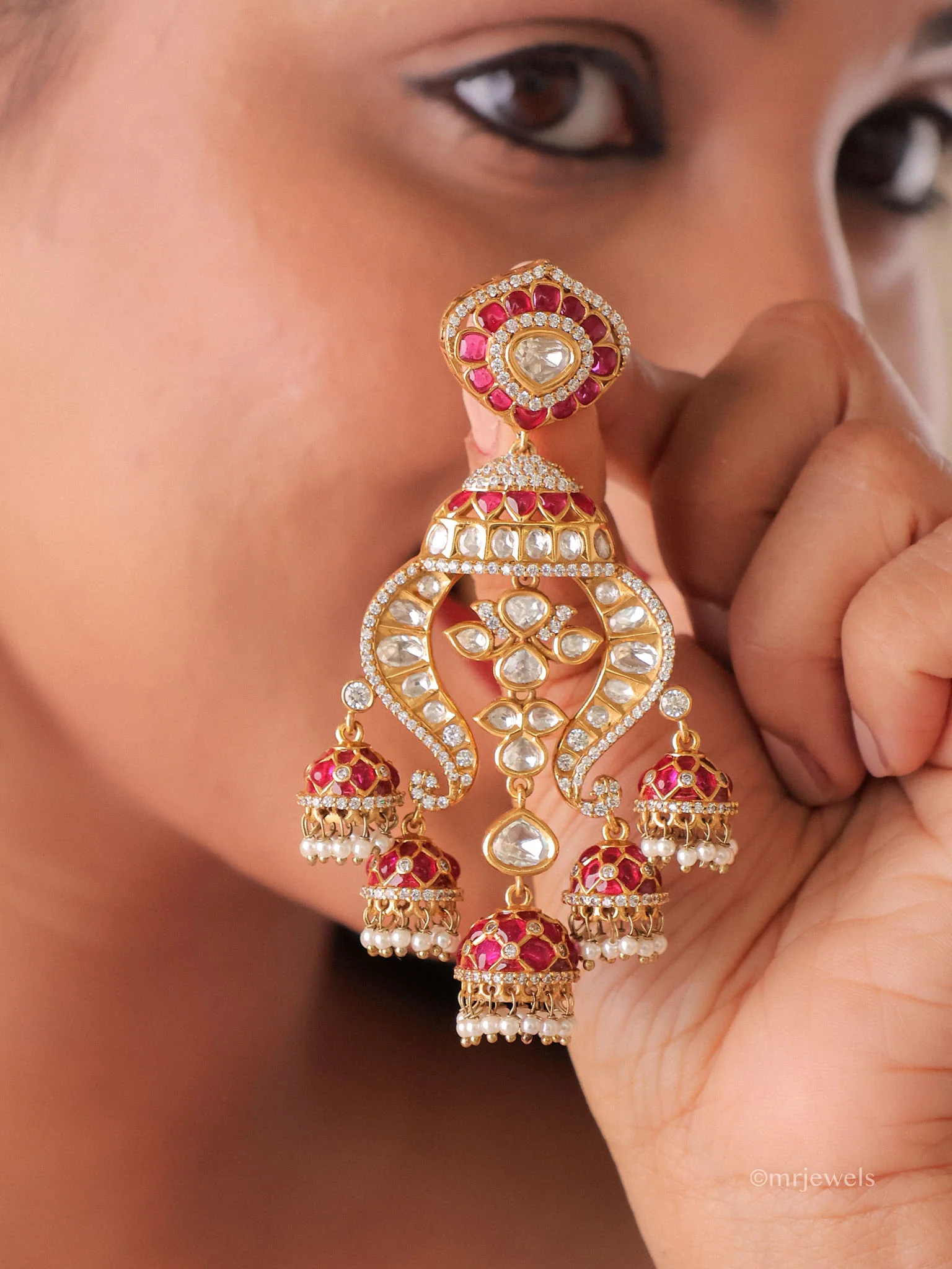 Aarvisha Royal Drop Jhumkas - Image 4