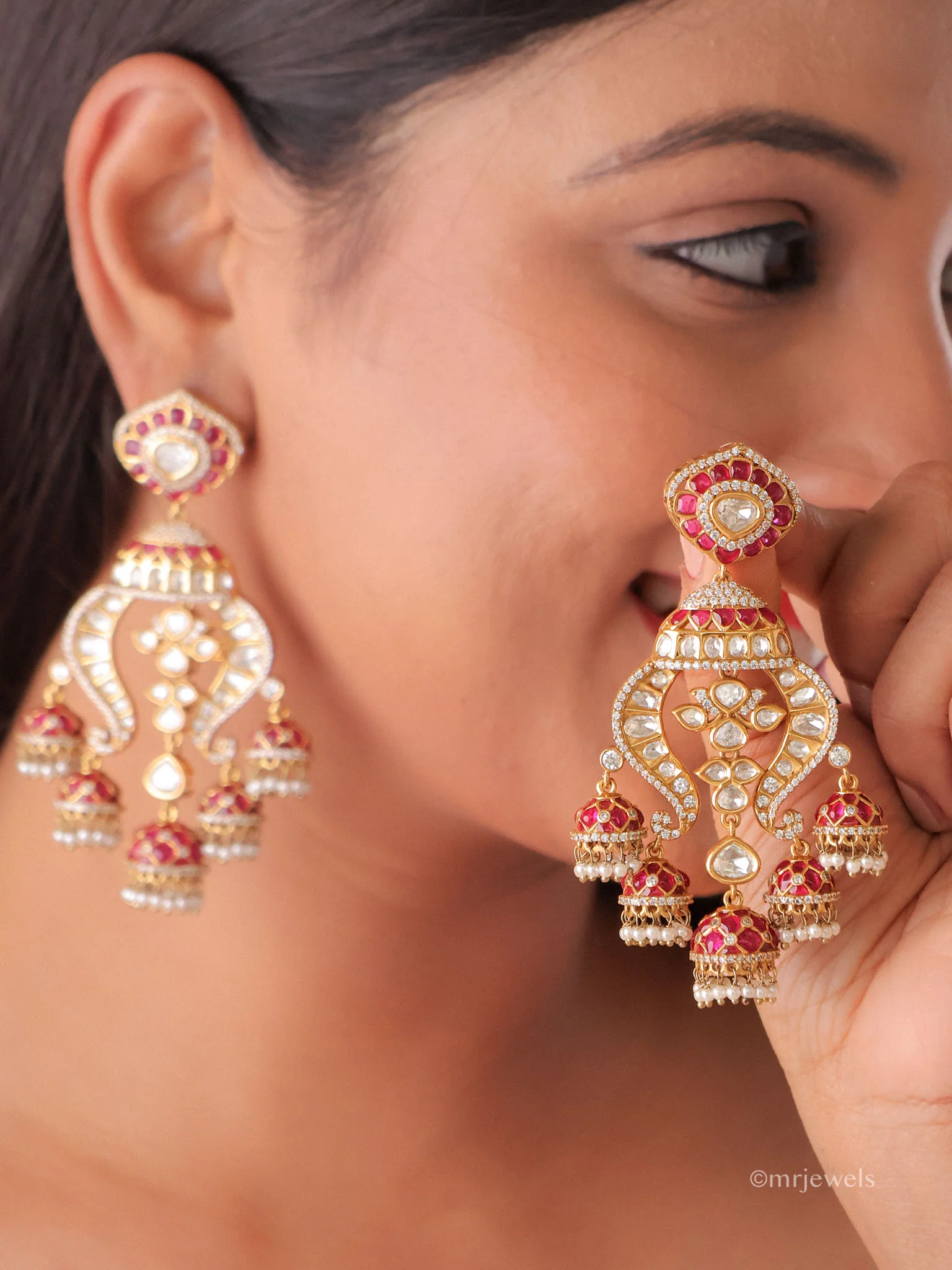 Aarvisha Royal Drop Jhumkas - Image 5