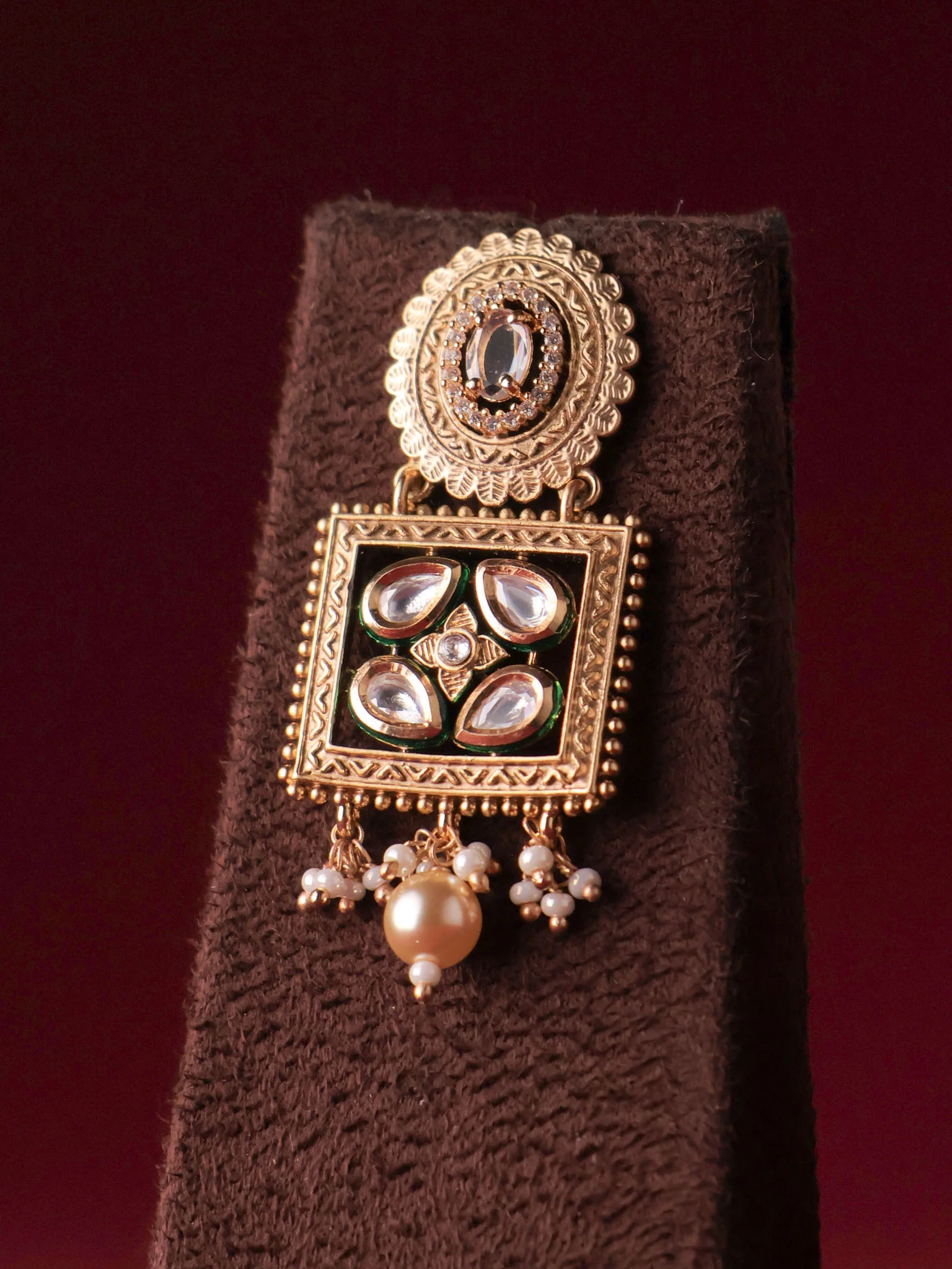 Aashvika Heritage Kundan Long Necklace Set - Image 3
