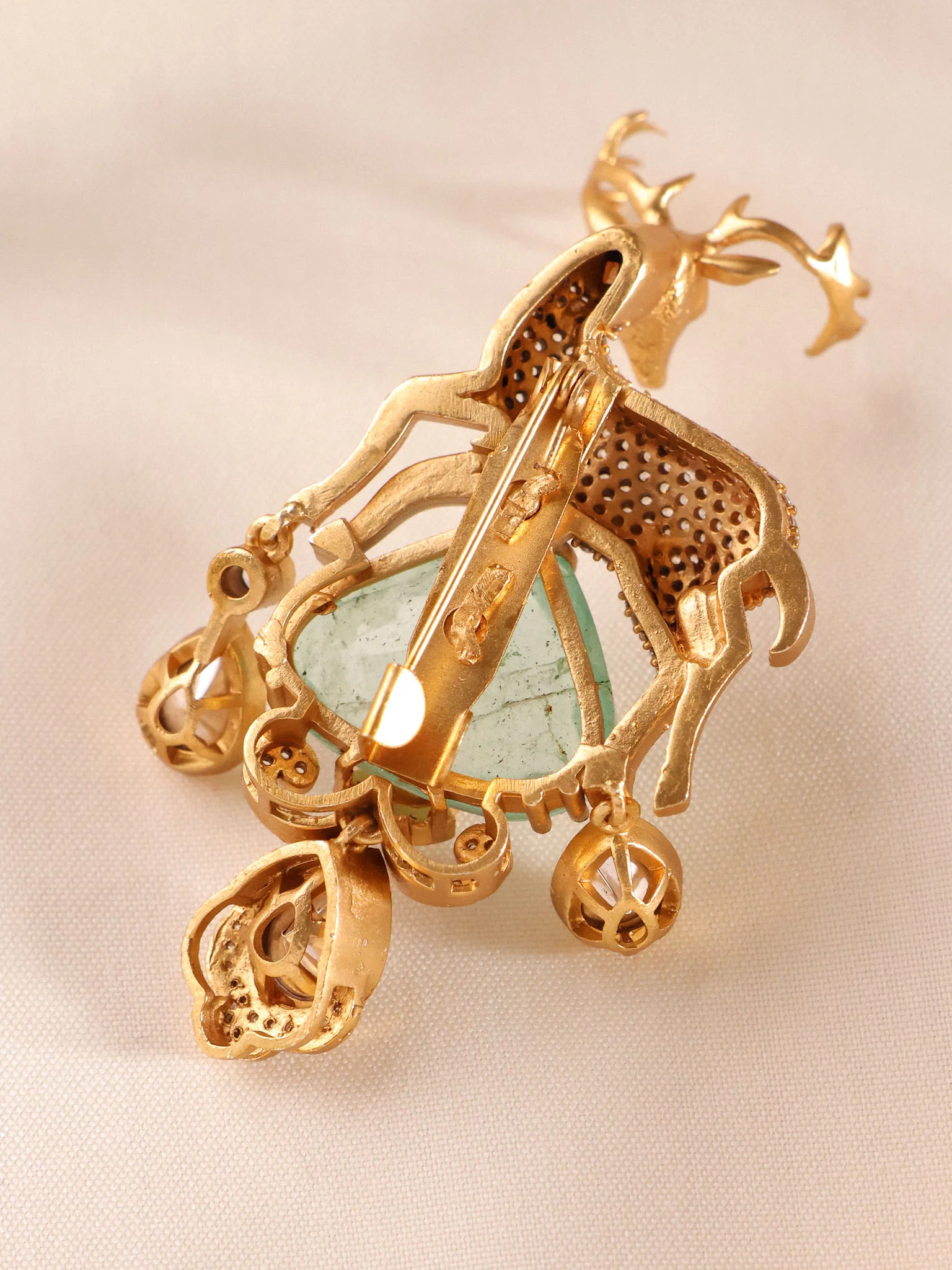 Advika Rhinestone Deer Brooch - Image 4