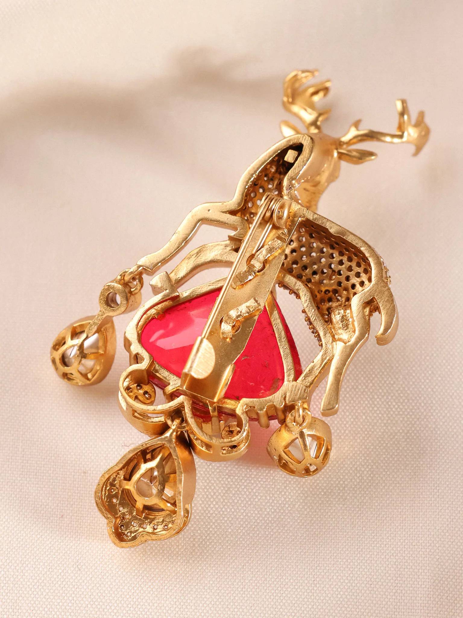 Advika Rhinestone Deer Brooch - Image 7