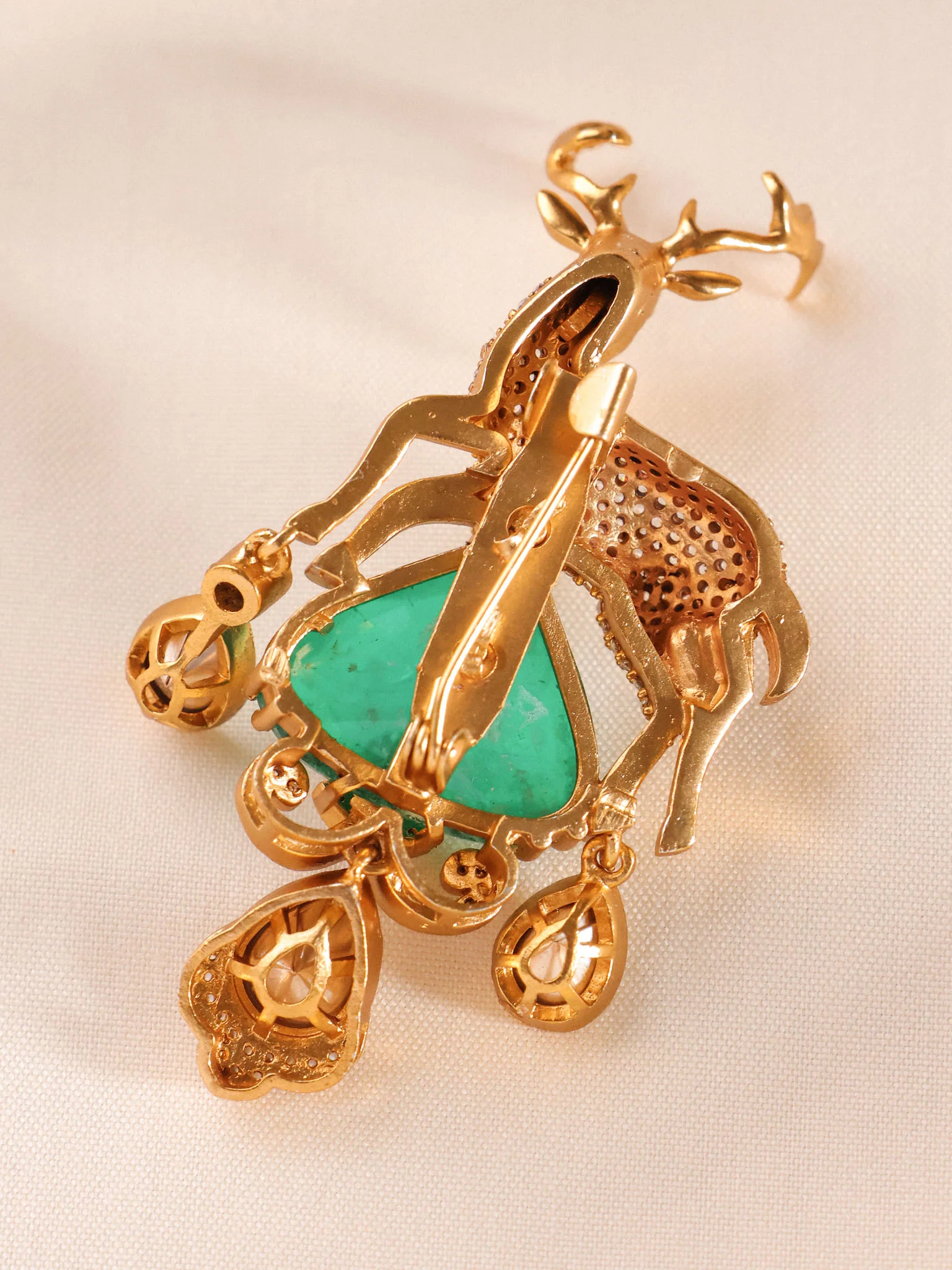 Advika Rhinestone Deer Brooch - Image 9