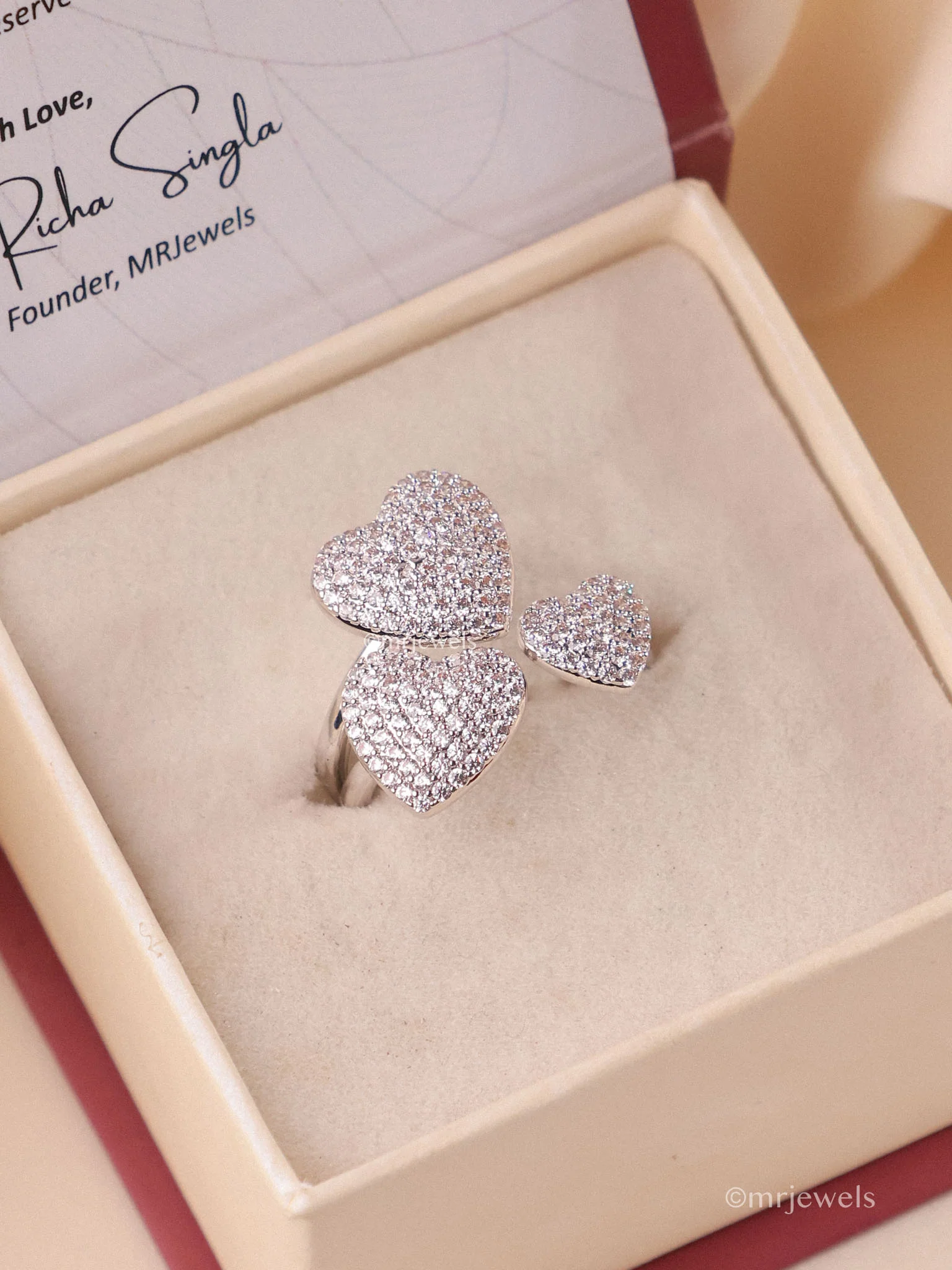 Ahalya Statement Heart Ring - Image 3