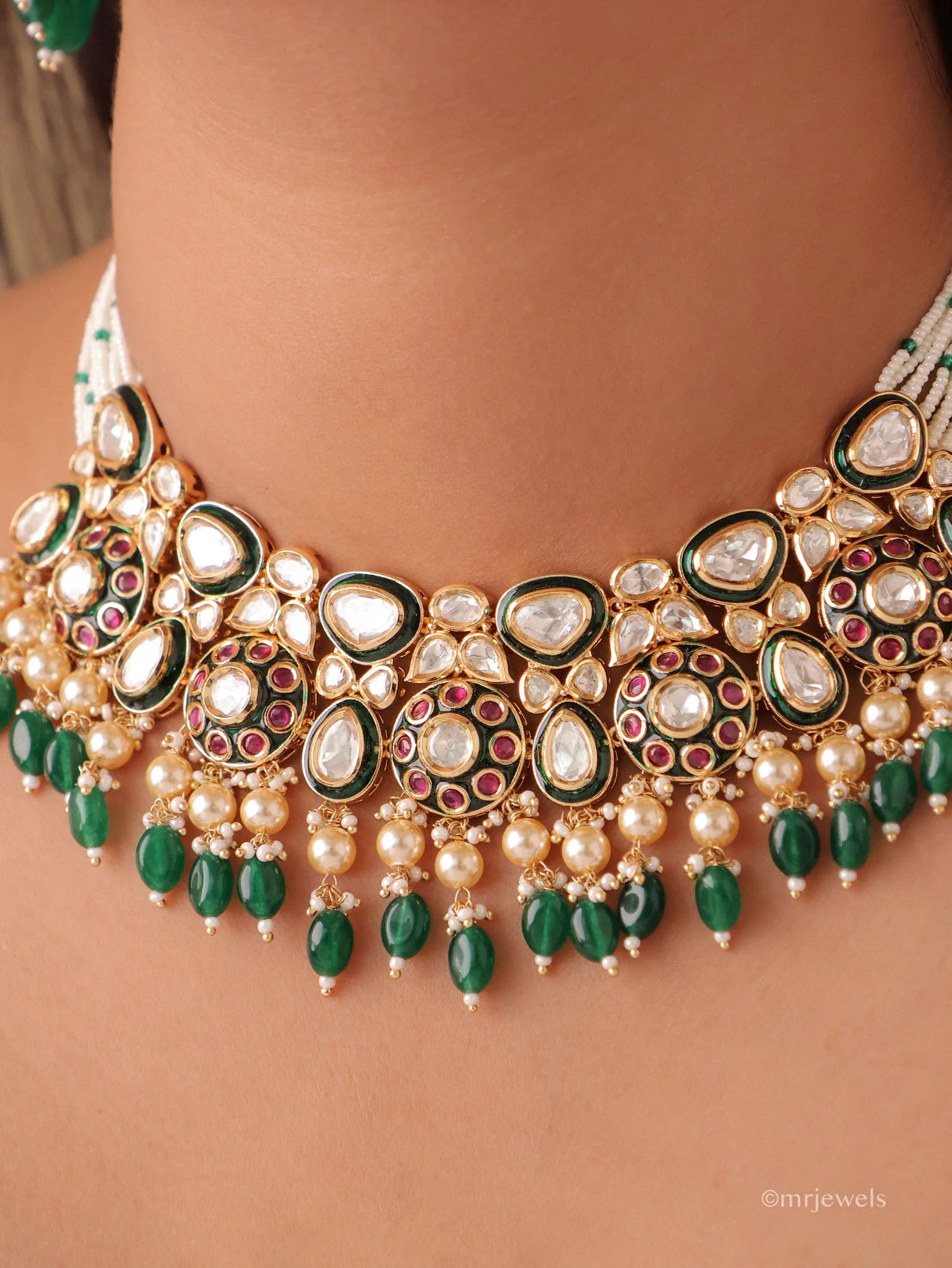 Ahalya Statement Polki Choker Set - Image 2