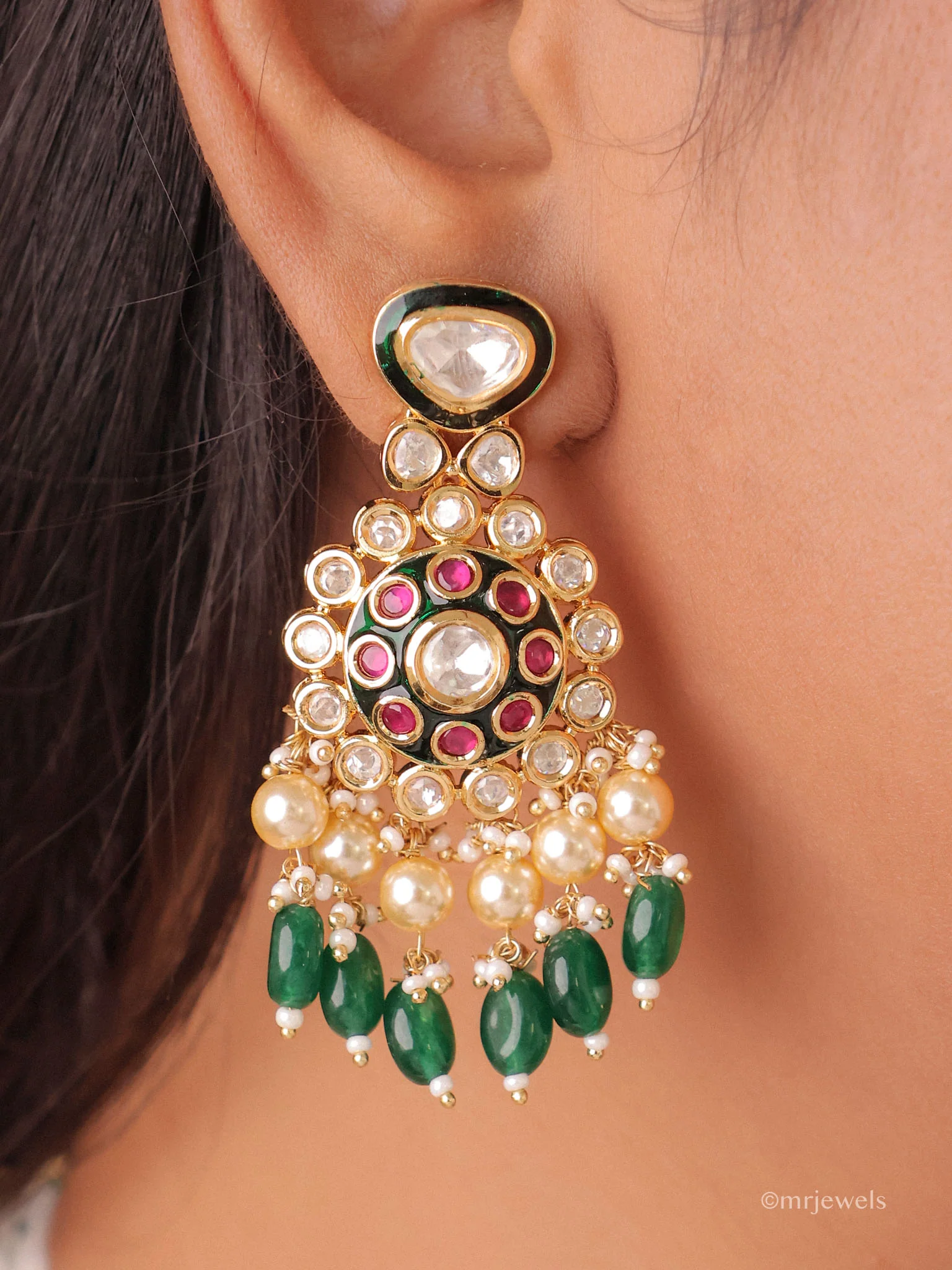 Ahalya Statement Polki Choker Set - Image 3