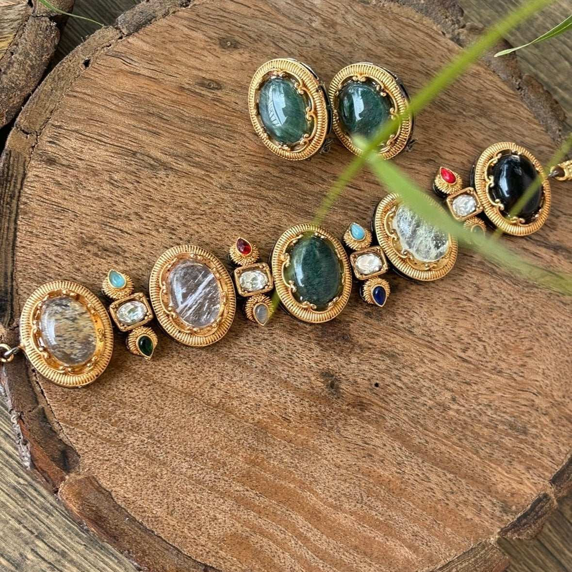 Sabya Natural Stone choker Set- Sabya inspired - Image 3