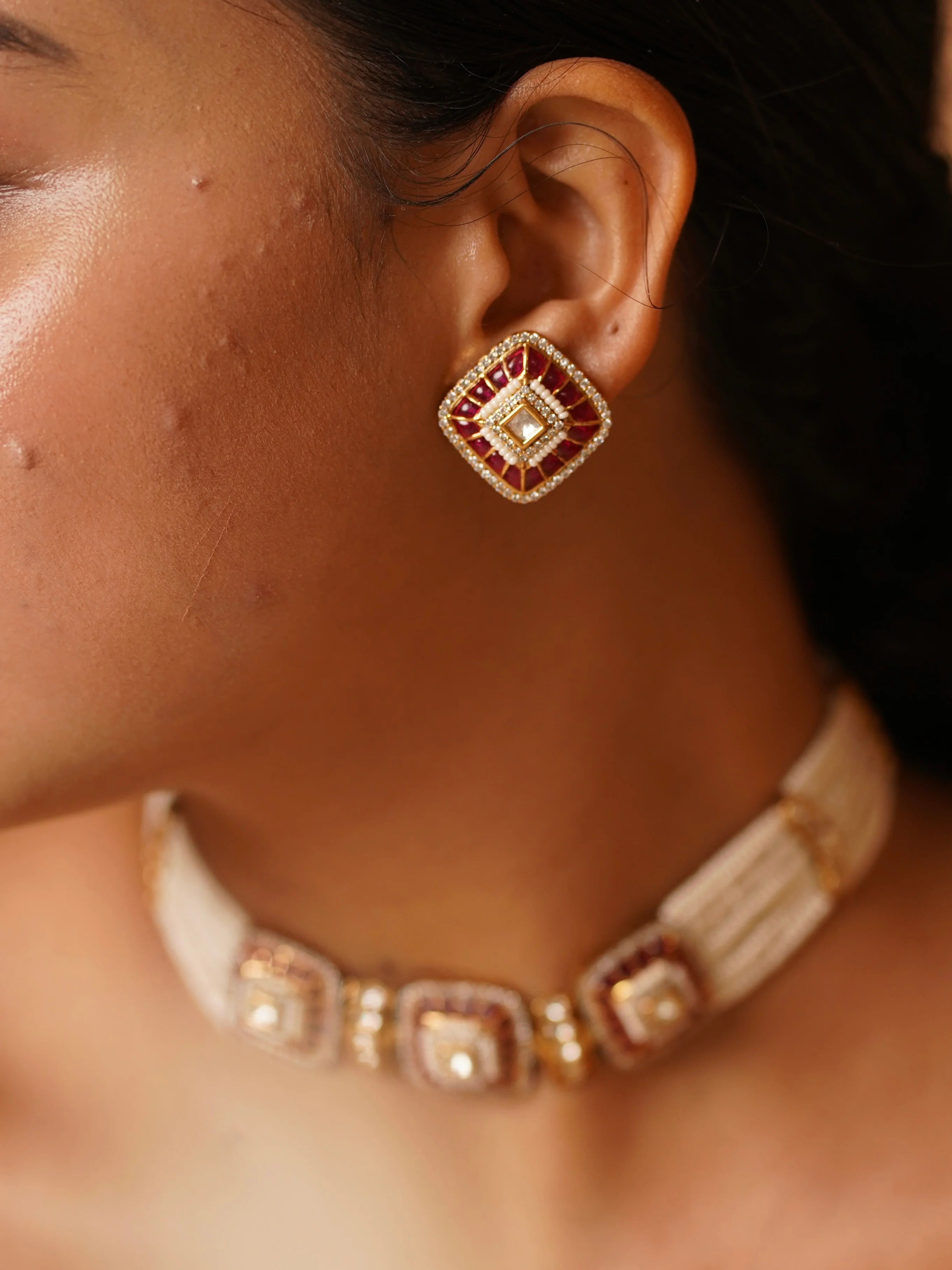 Alia Polki Pearl Choker Set - Image 4