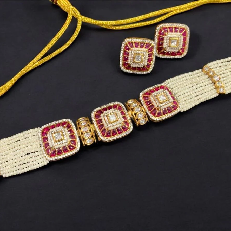 Alia Polki Pearl Choker Set - Image 7