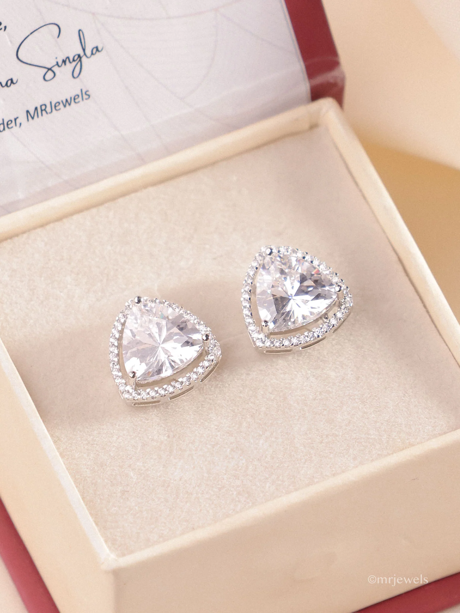 Amayra American Diamond Stud screw back Earrings - Image 2