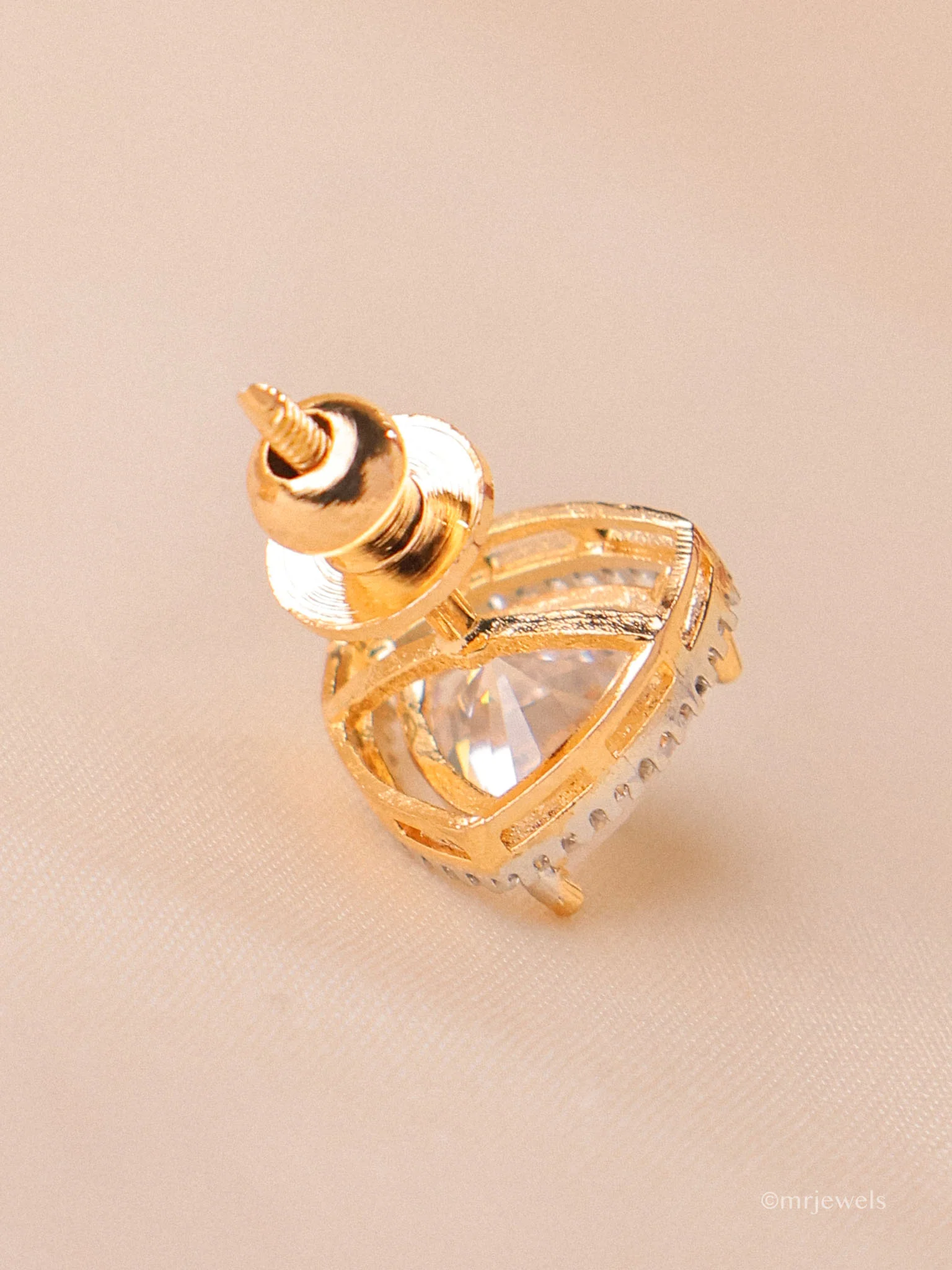 Amayra American Diamond Stud screw back Earrings - Image 5