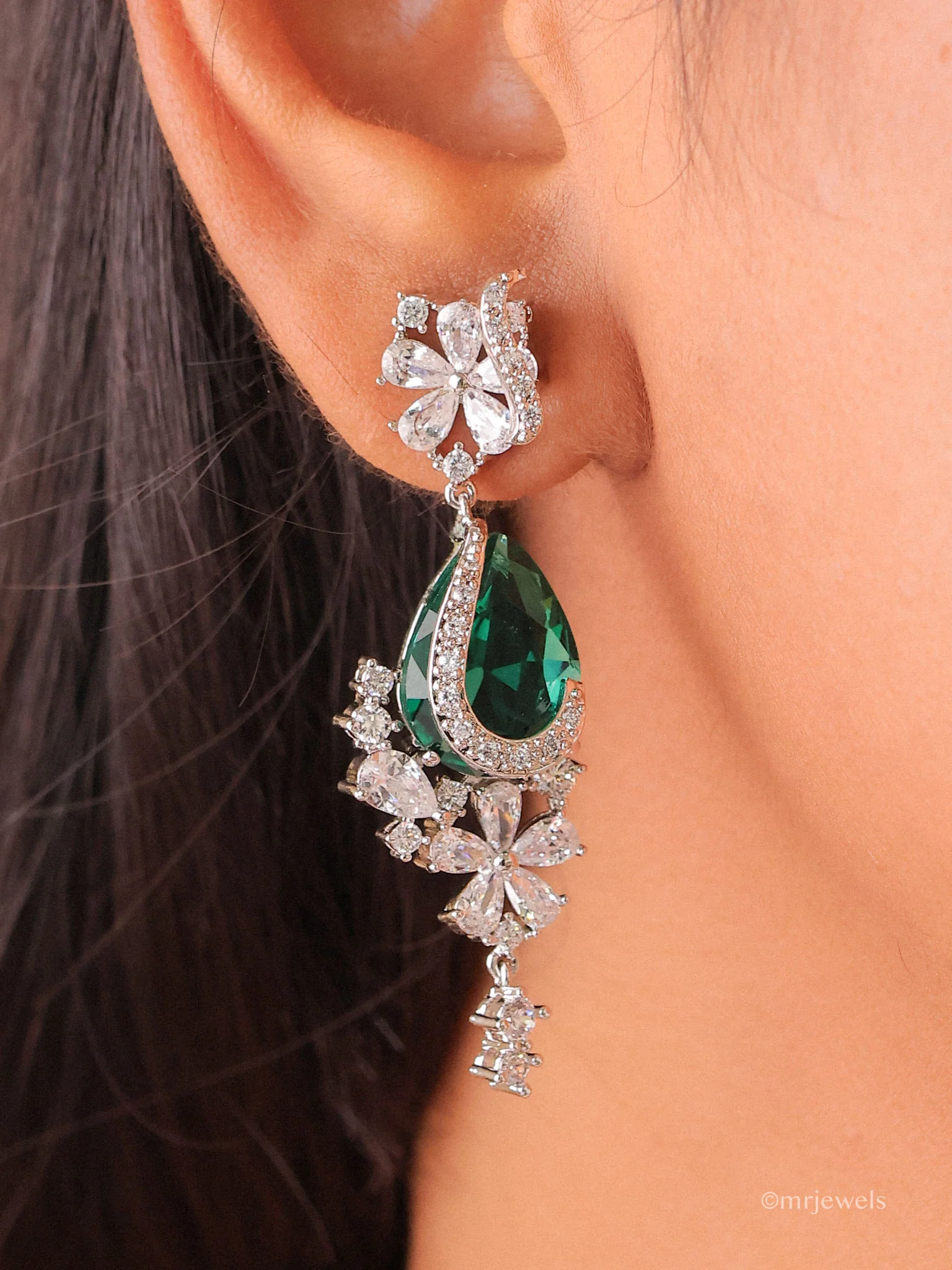 Amayra Drop American Diamond Necklace Set - Image 3