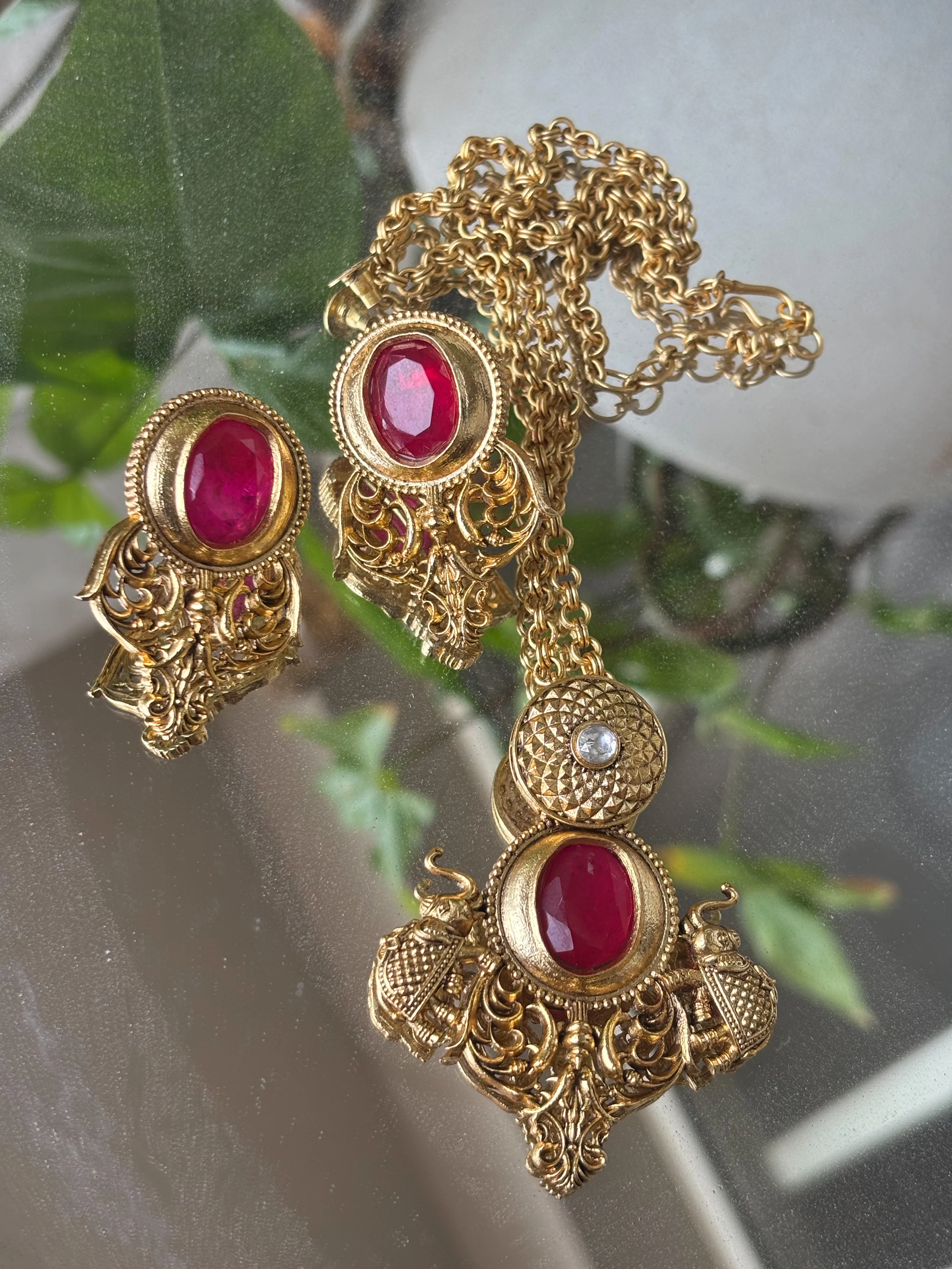 Amrapali Inspired - Elegant Statement Necklace & Earring - Image 5