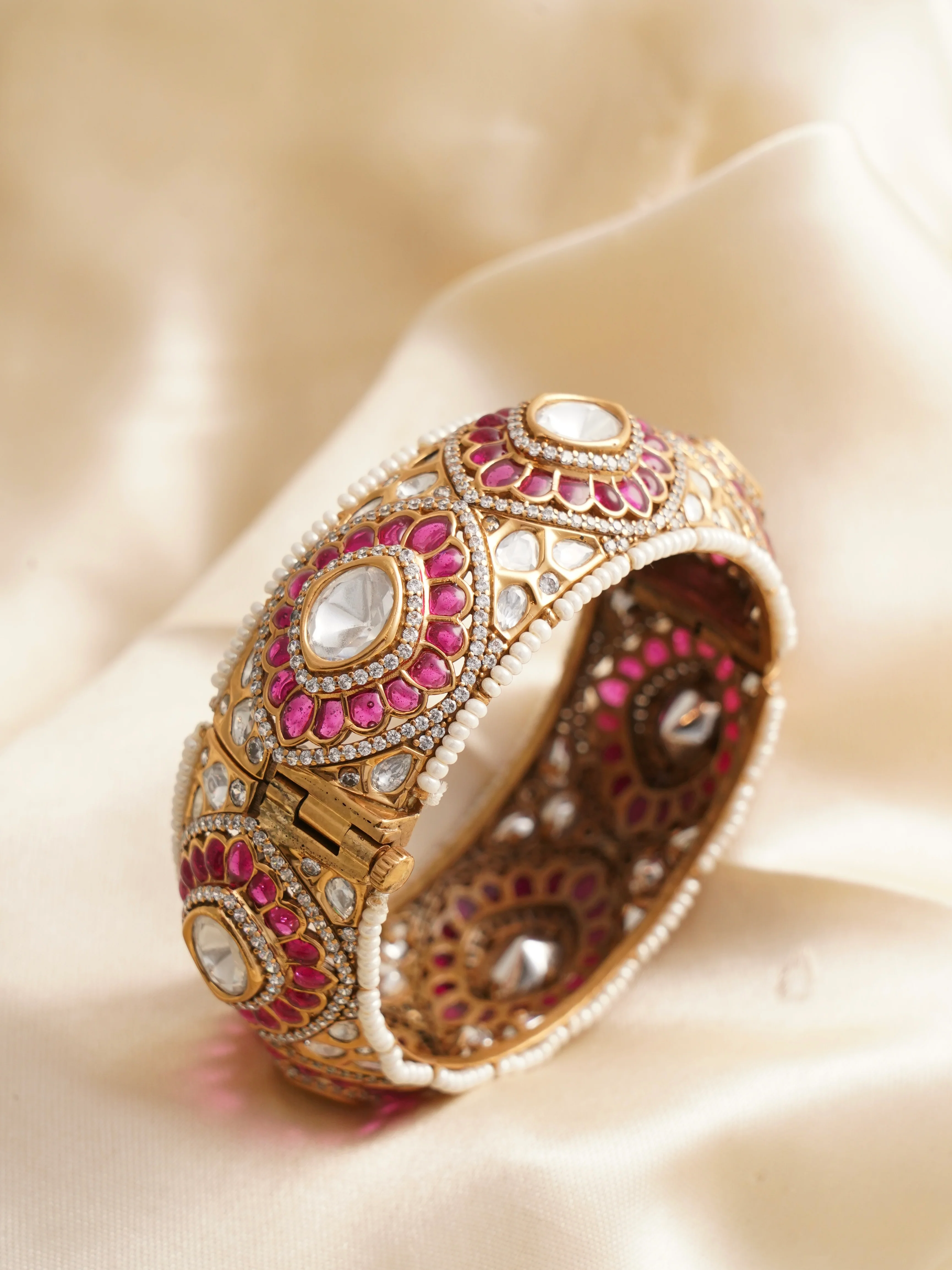 Anaya Antique Polki kundan Kada - openable