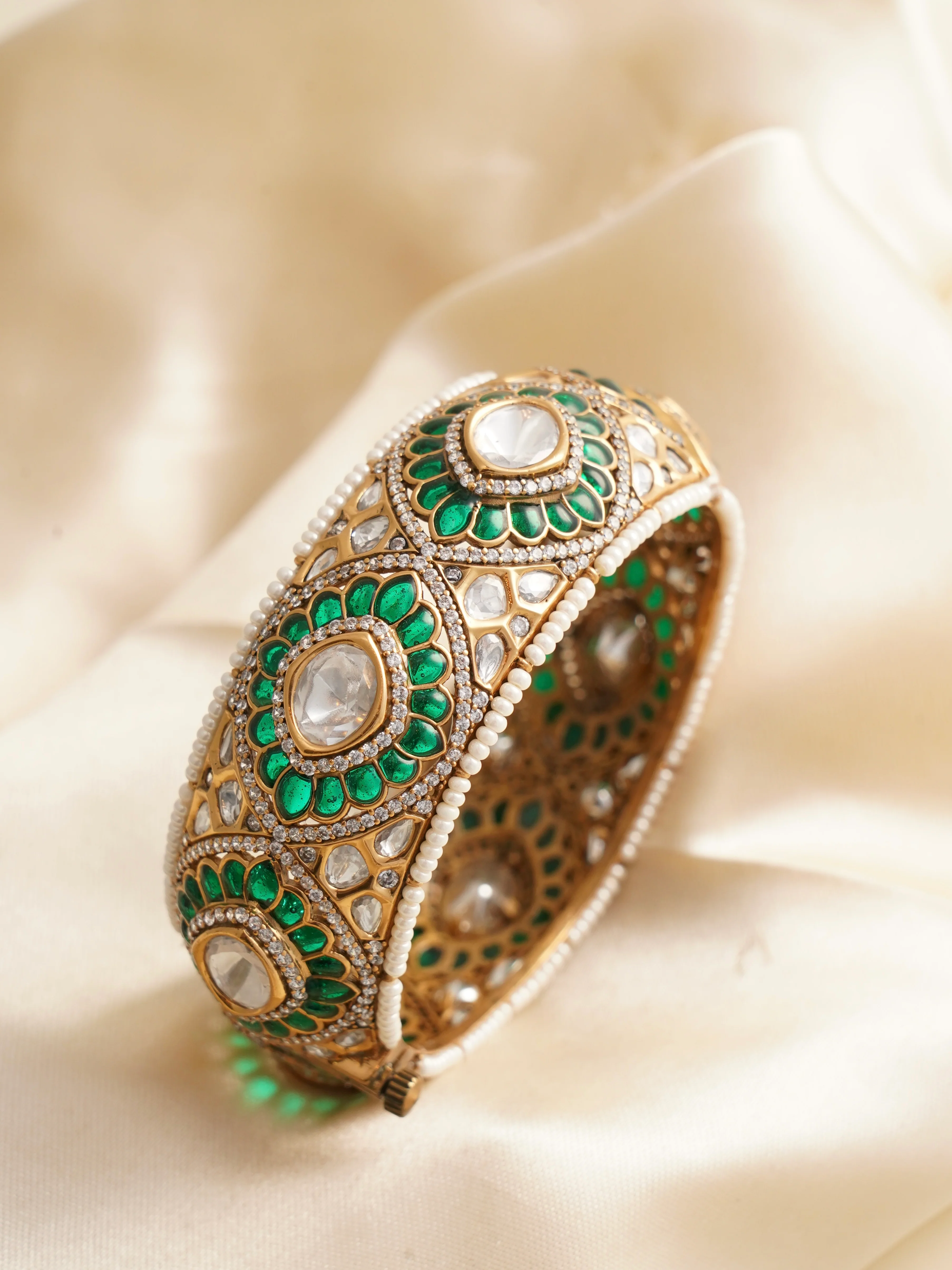 Anaya Antique Polki kundan Kada - openable - Image 3
