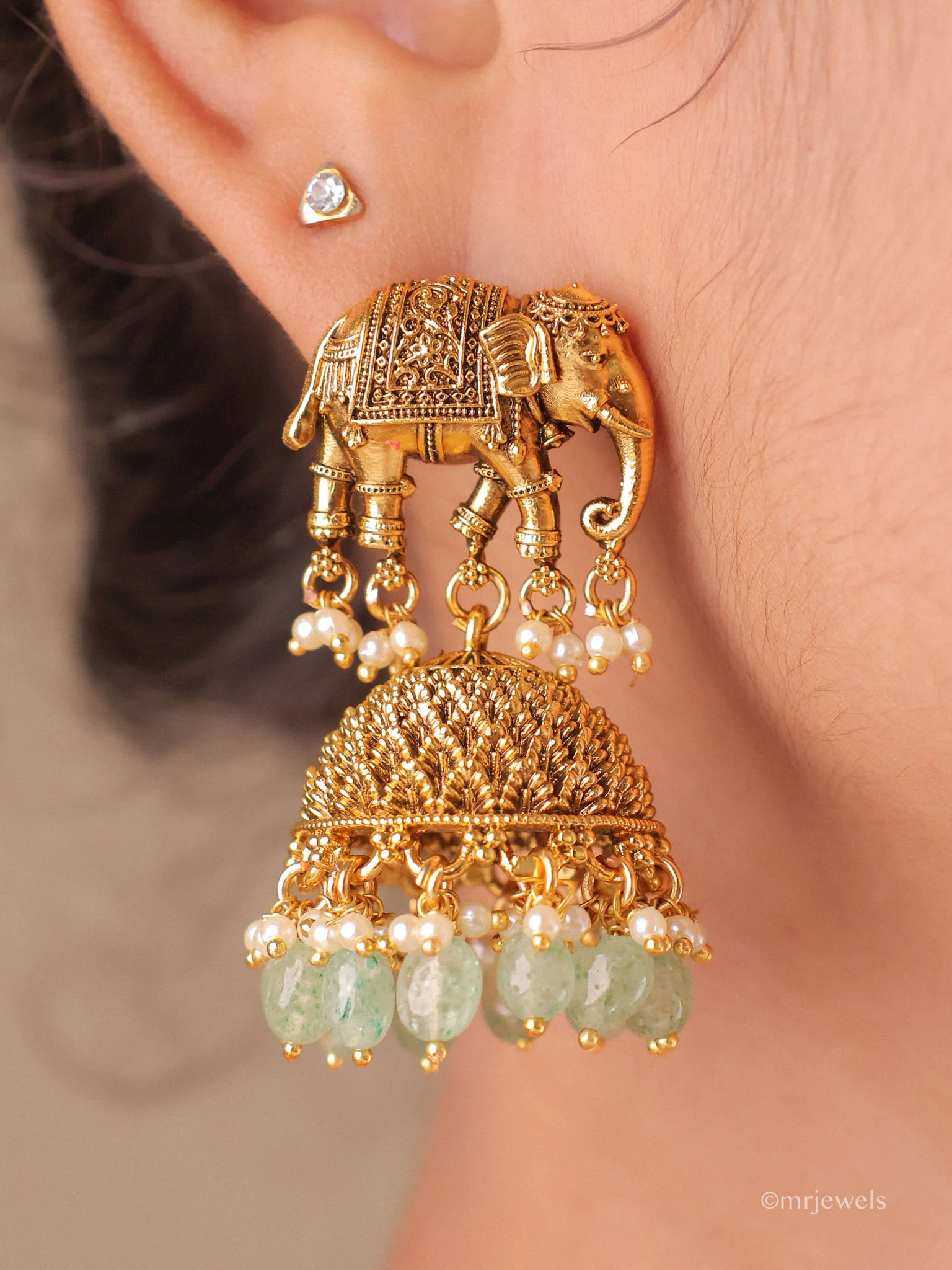 Antique Temple Elephant Collar Necklace - Image 3