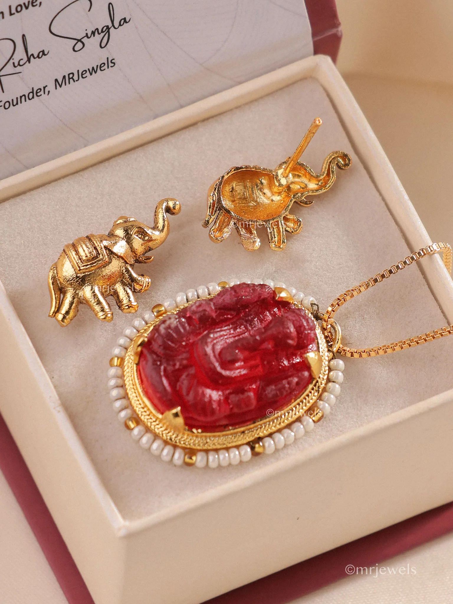 Anvika Carved Ganesha Pendant - Image 2