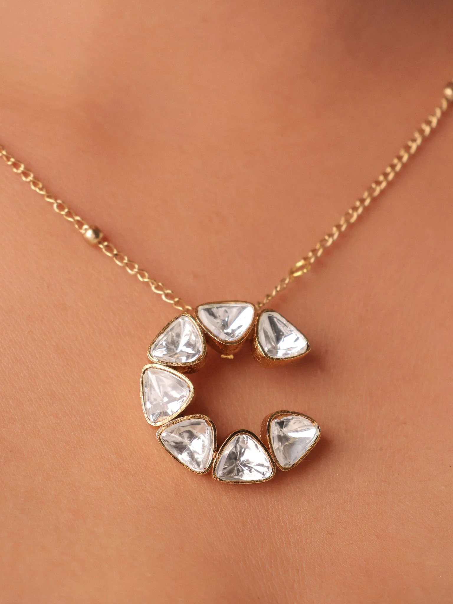 Anvika Kundan Moissanite Pendant Set - Image 2