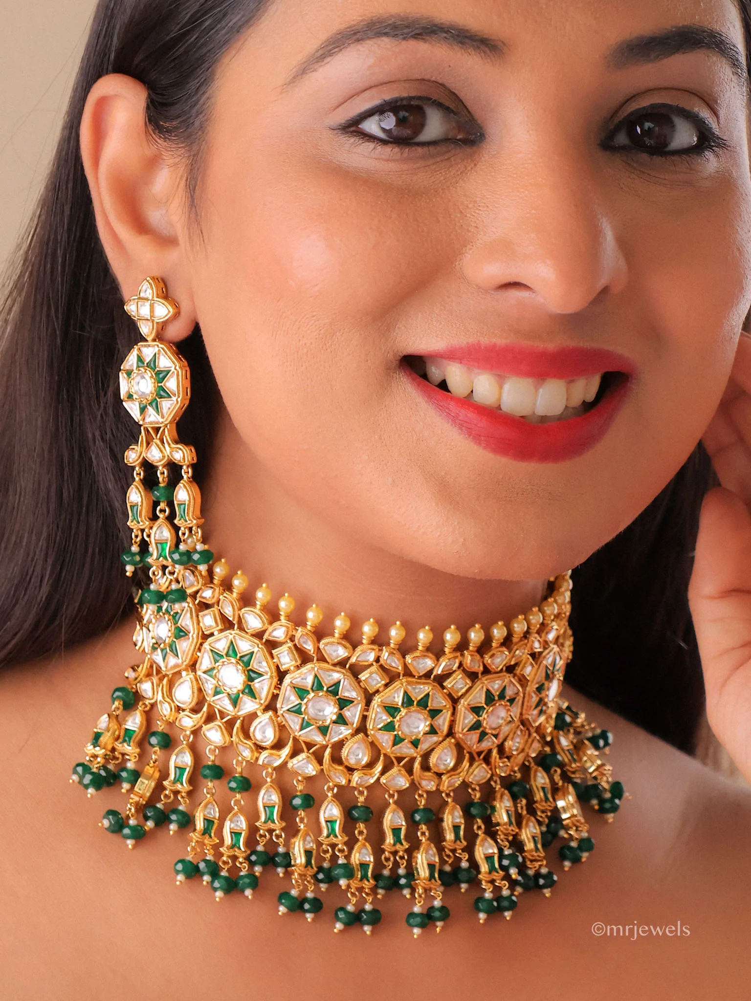Anvika Kundan Pearl Drop Choker Set