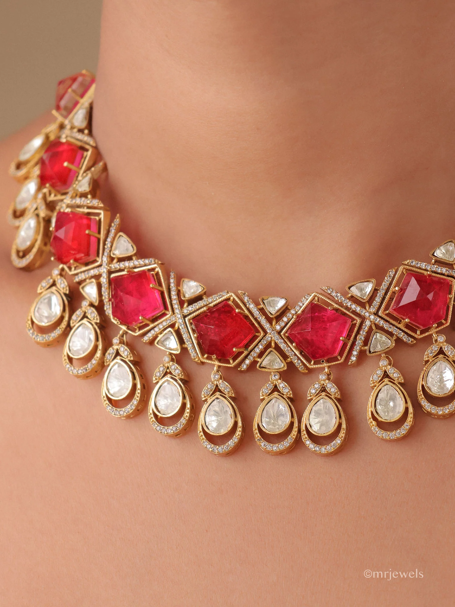 Anvika Royal Kundan Necklace Set - Image 2