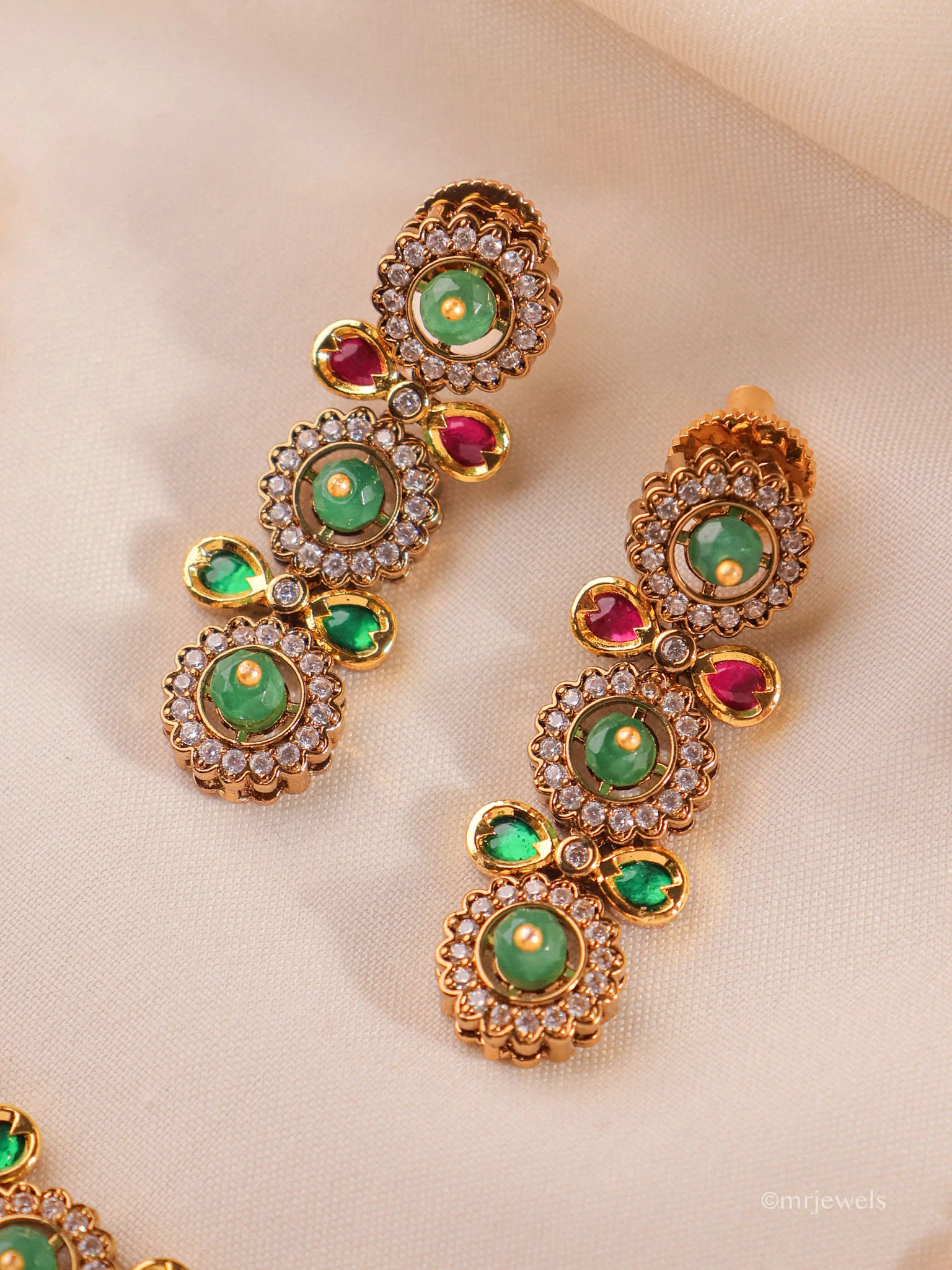 Arinya Floral Kundan Necklace Set - Image 3