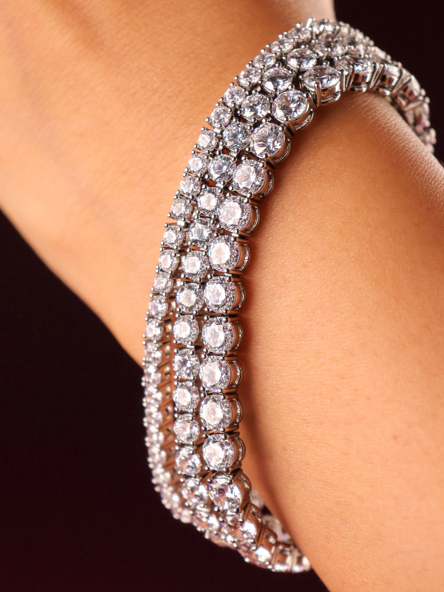 Aurelia Trio Solitaire Tennis Bracelet - Image 2