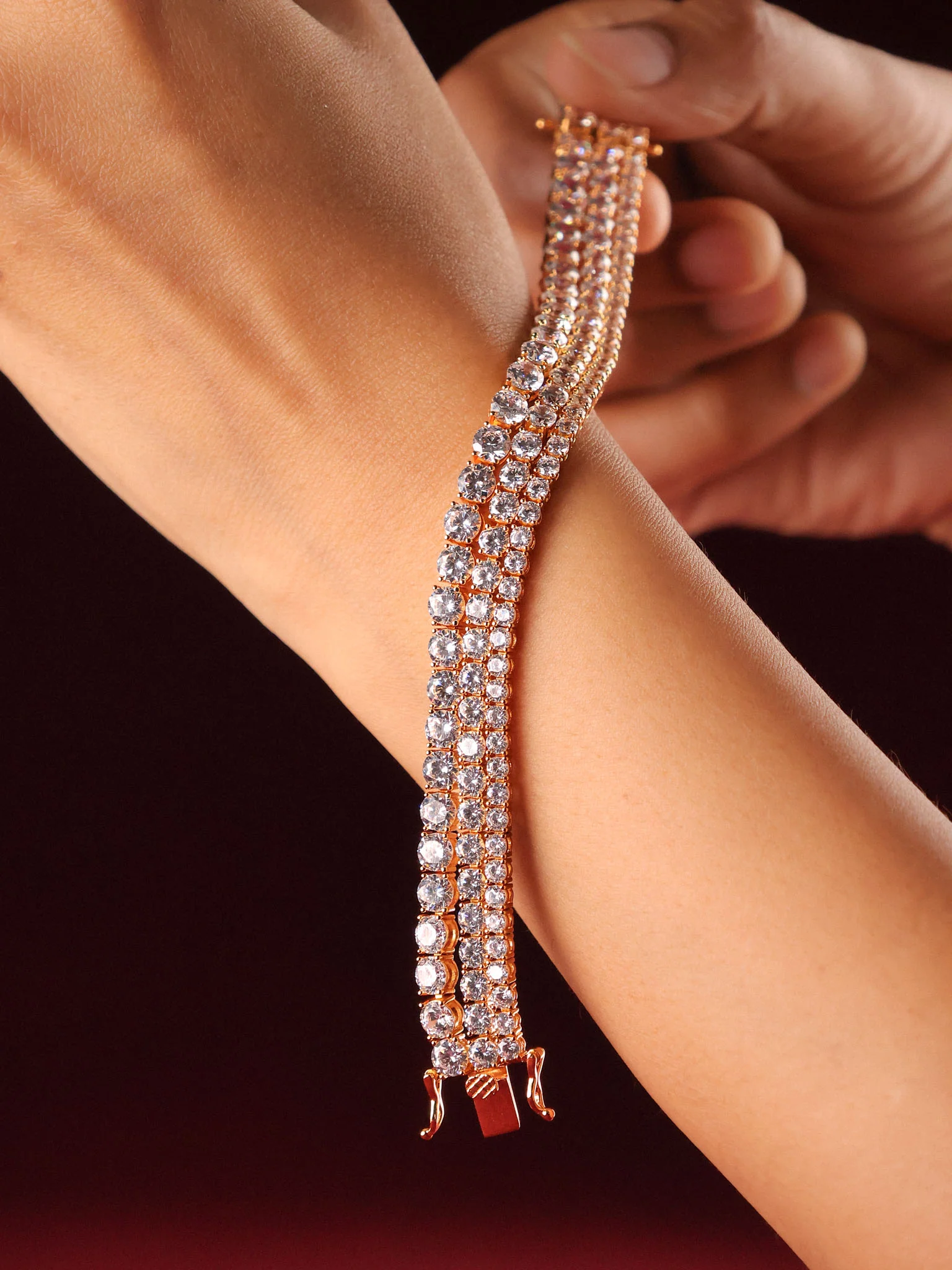 Aurelia Trio Solitaire Tennis Bracelet - Image 3