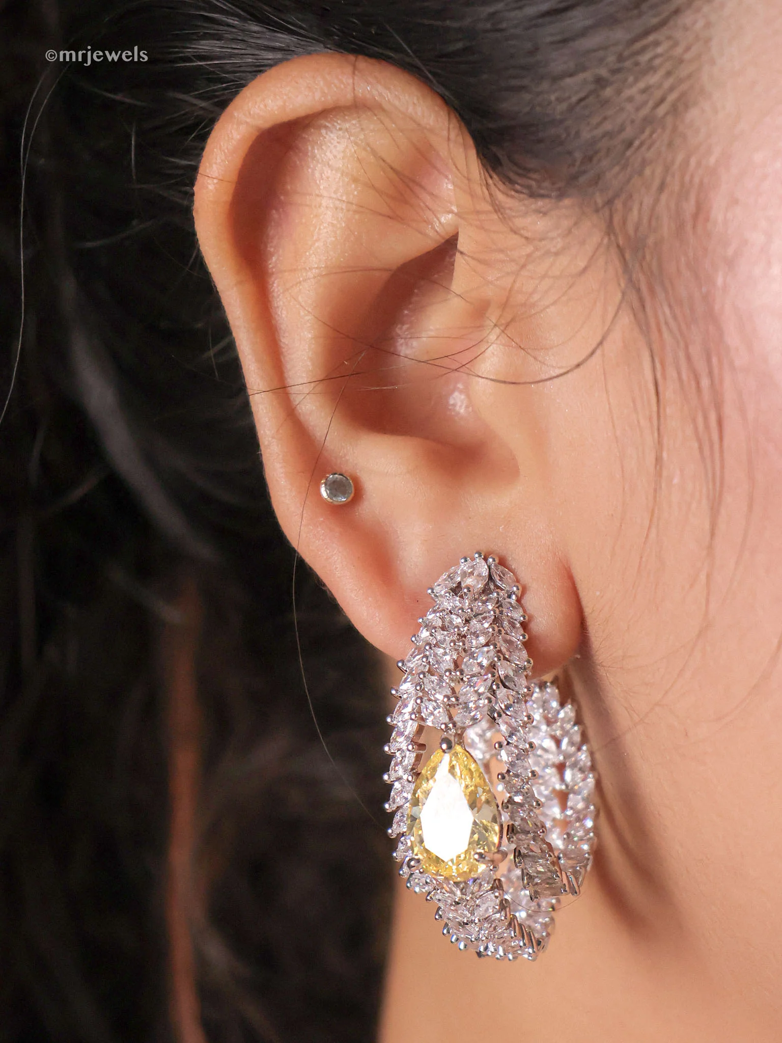 Aurora Diamond Prism Pavé Studs - Image 3