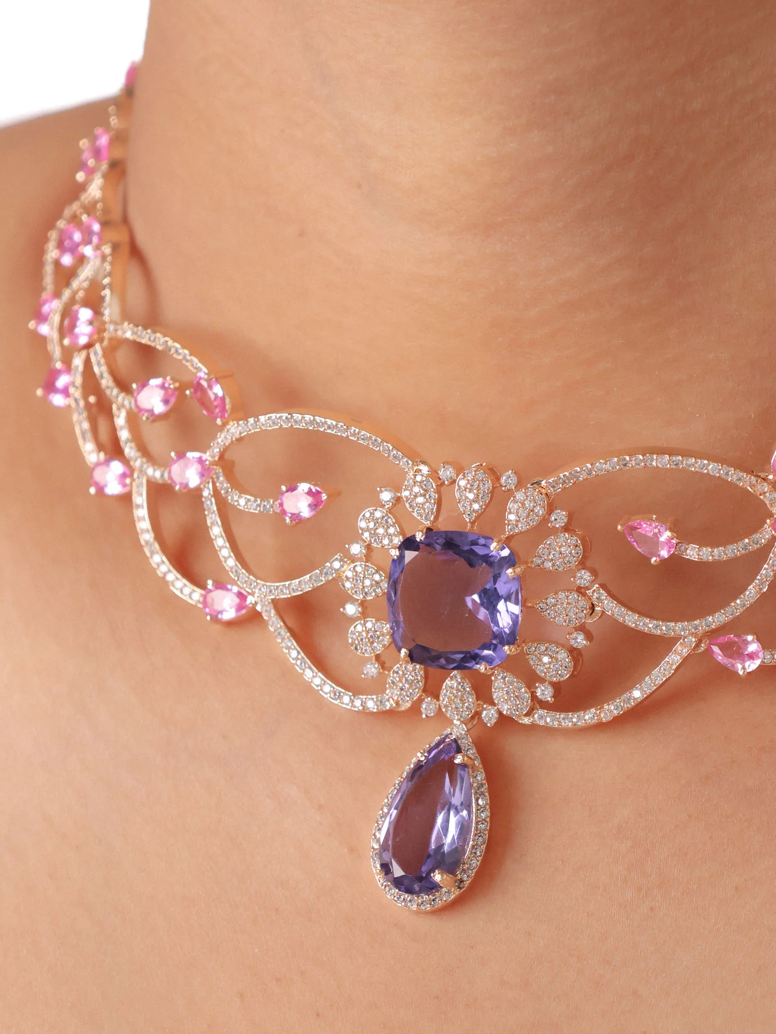 Aurora Luxury Diamond Choker Set - Image 2