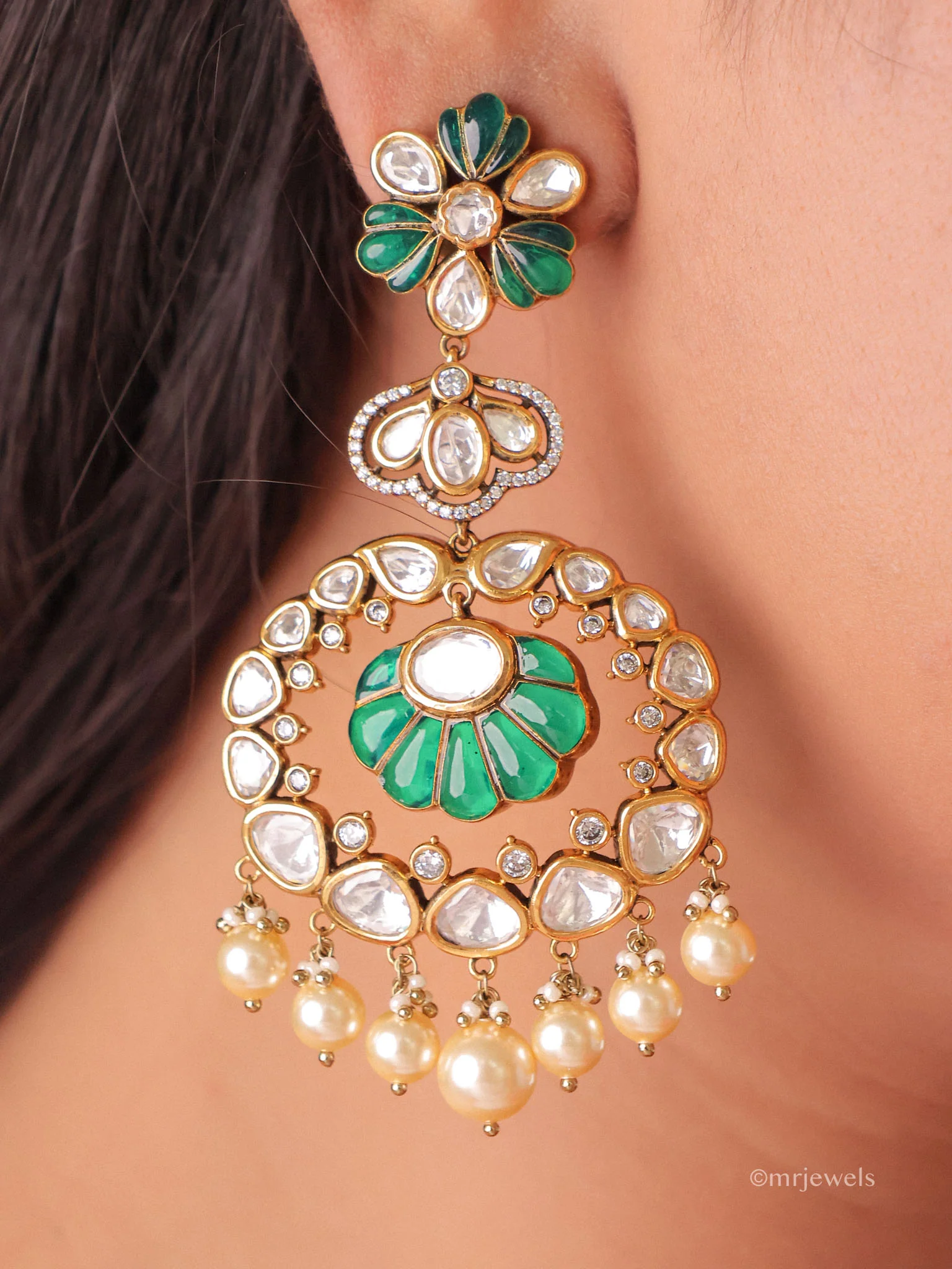 Averra Meenakari Pearl Jhumkas - Image 2