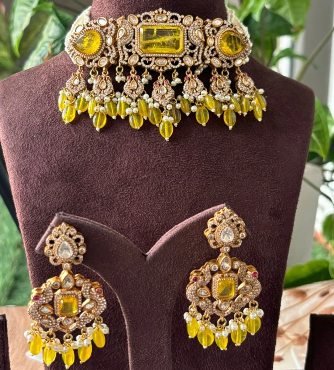 Beautiful  kundan peacock choker set - Image 10