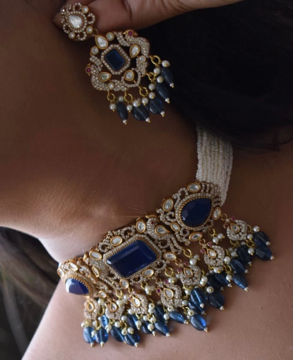 Beautiful  kundan peacock choker set - Image 5