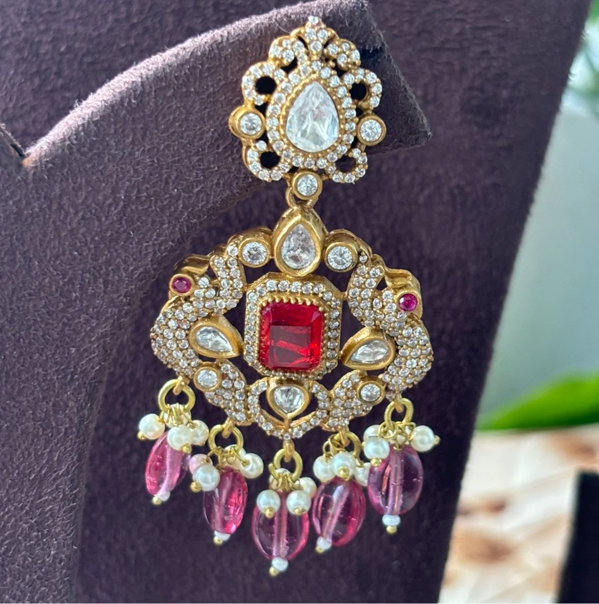 Beautiful  kundan peacock choker set - Image 8