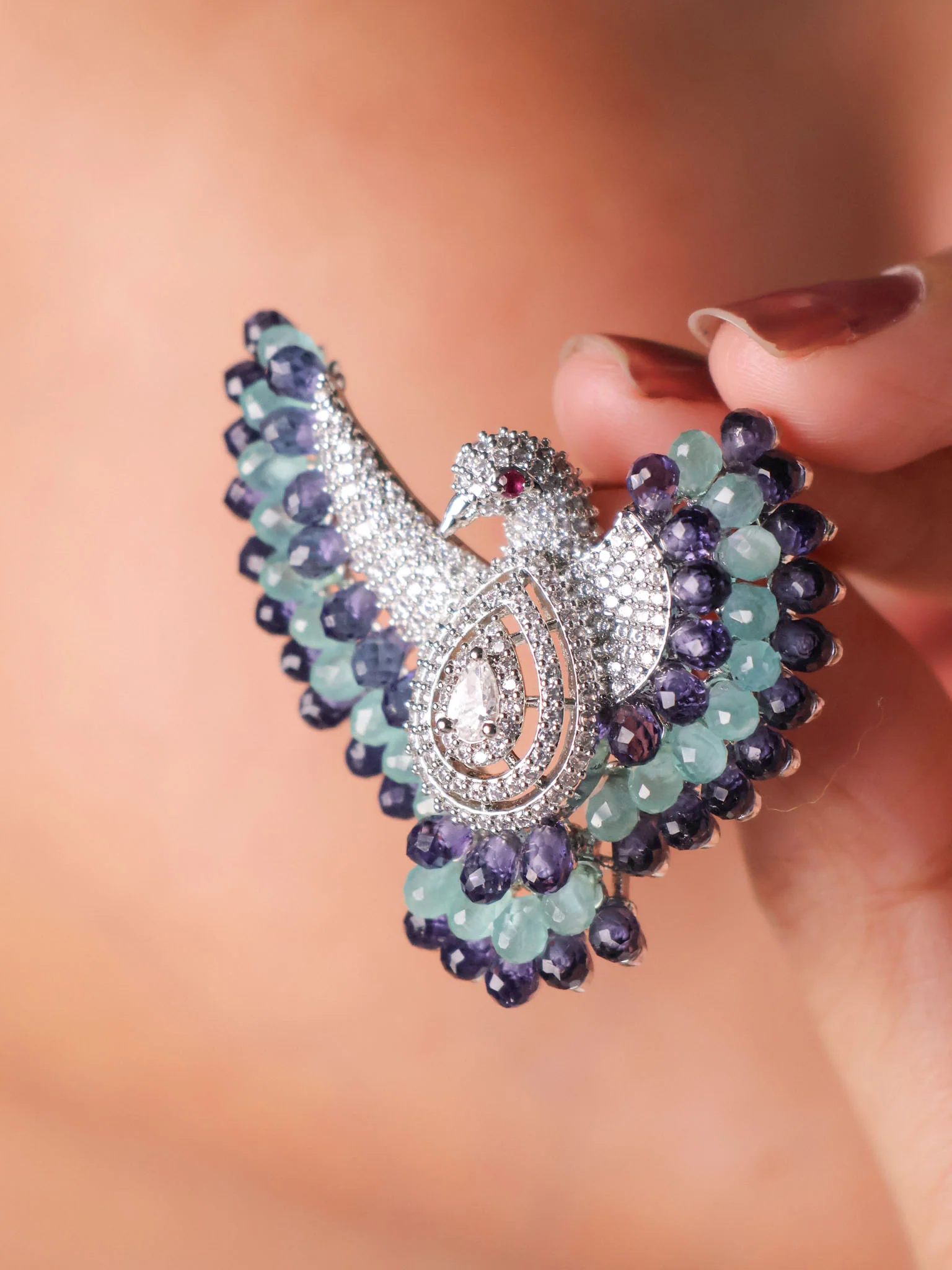 Birdstone Statement Earrings - Image 2