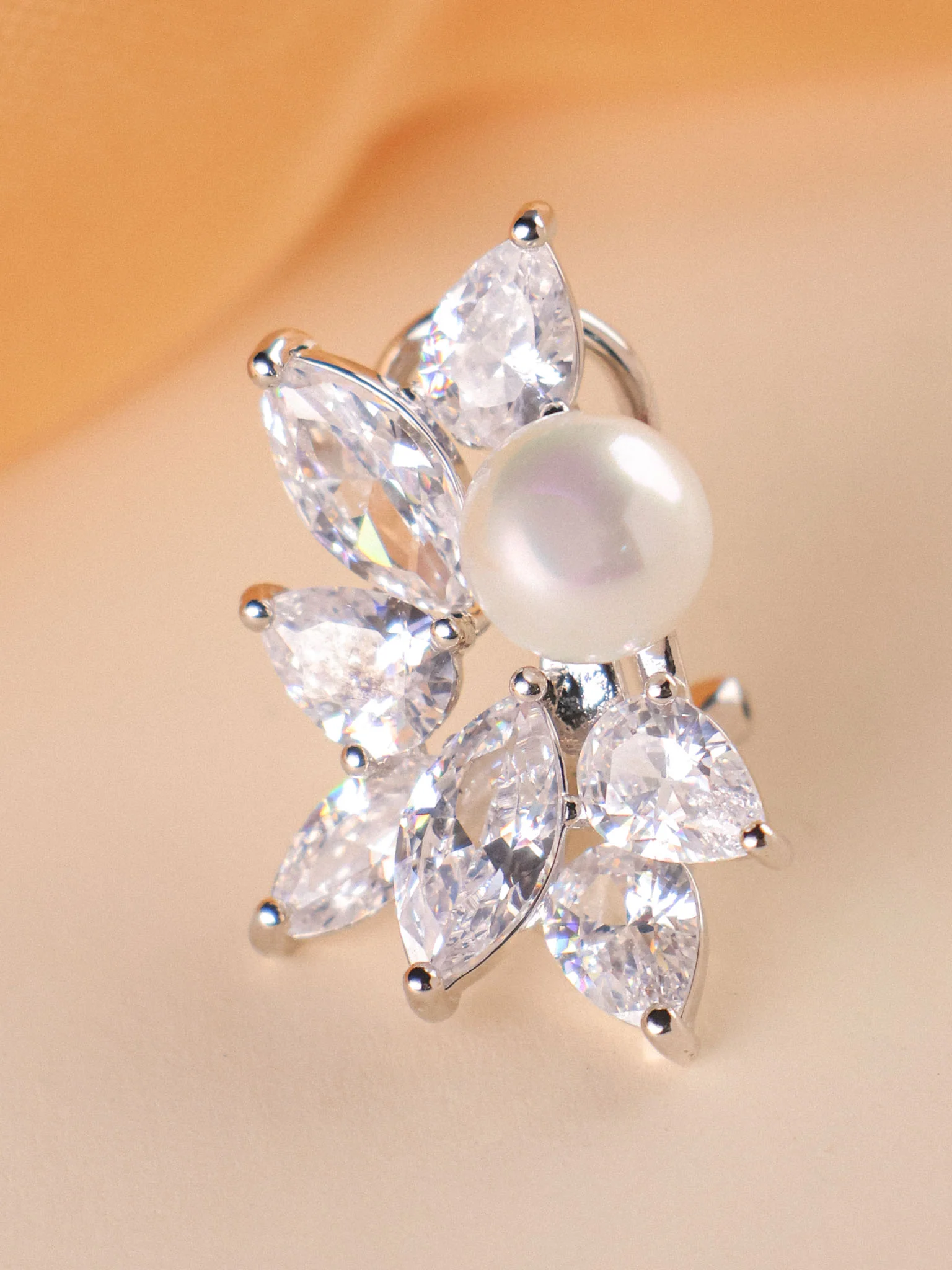 Celeste Pearl Crystal Earrings - Image 3