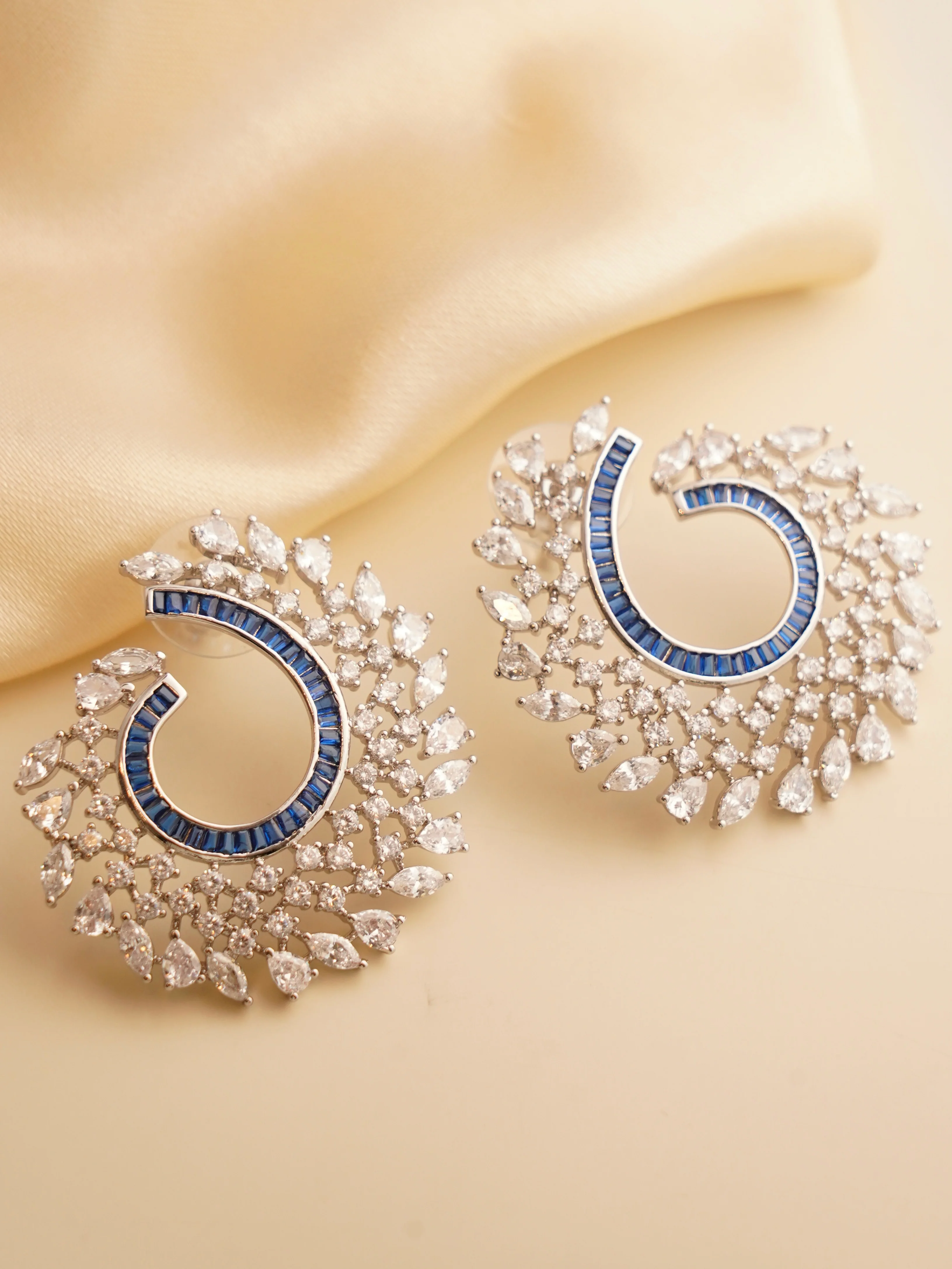 Celestia Radiance Spiral Earrings – A Symphony of Color & Sparkle