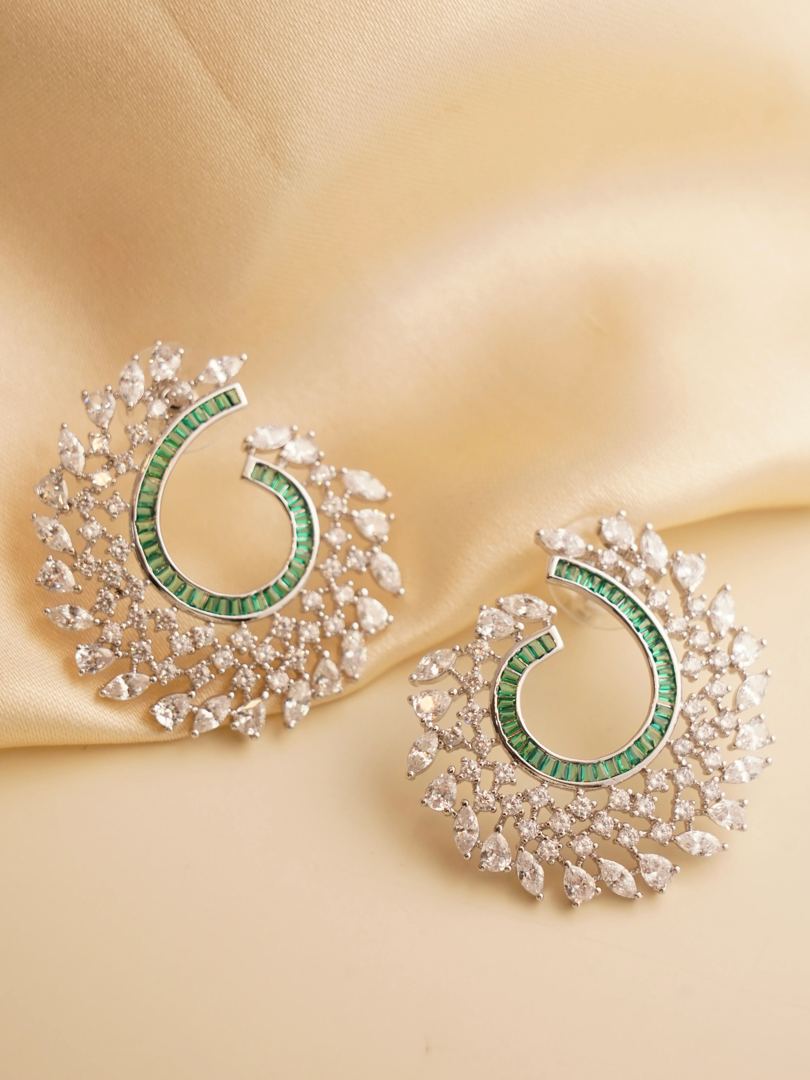 Celestia Radiance Spiral Earrings – A Symphony of Color & Sparkle - Image 2