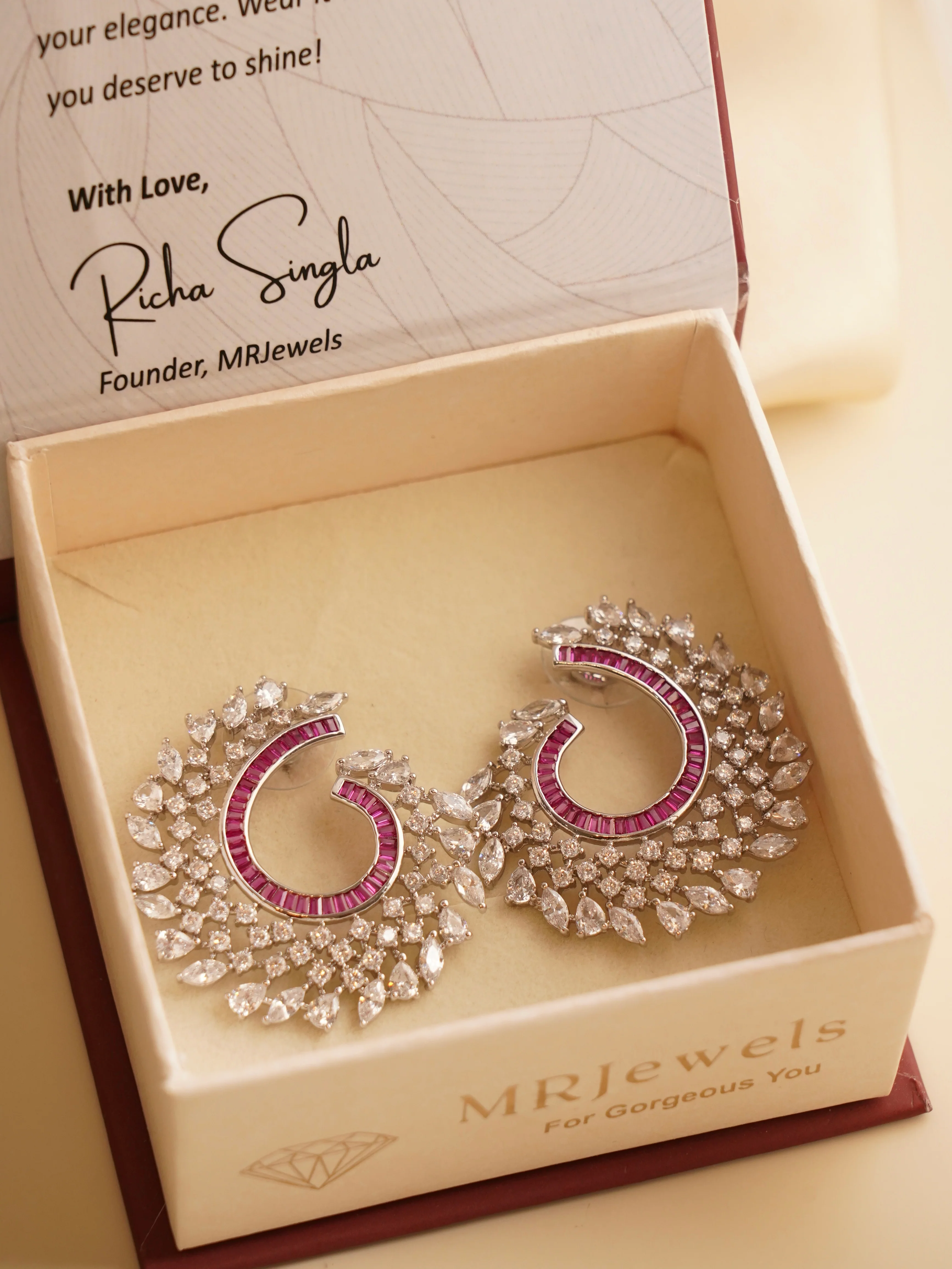 Celestia Radiance Spiral Earrings – A Symphony of Color & Sparkle - Image 4