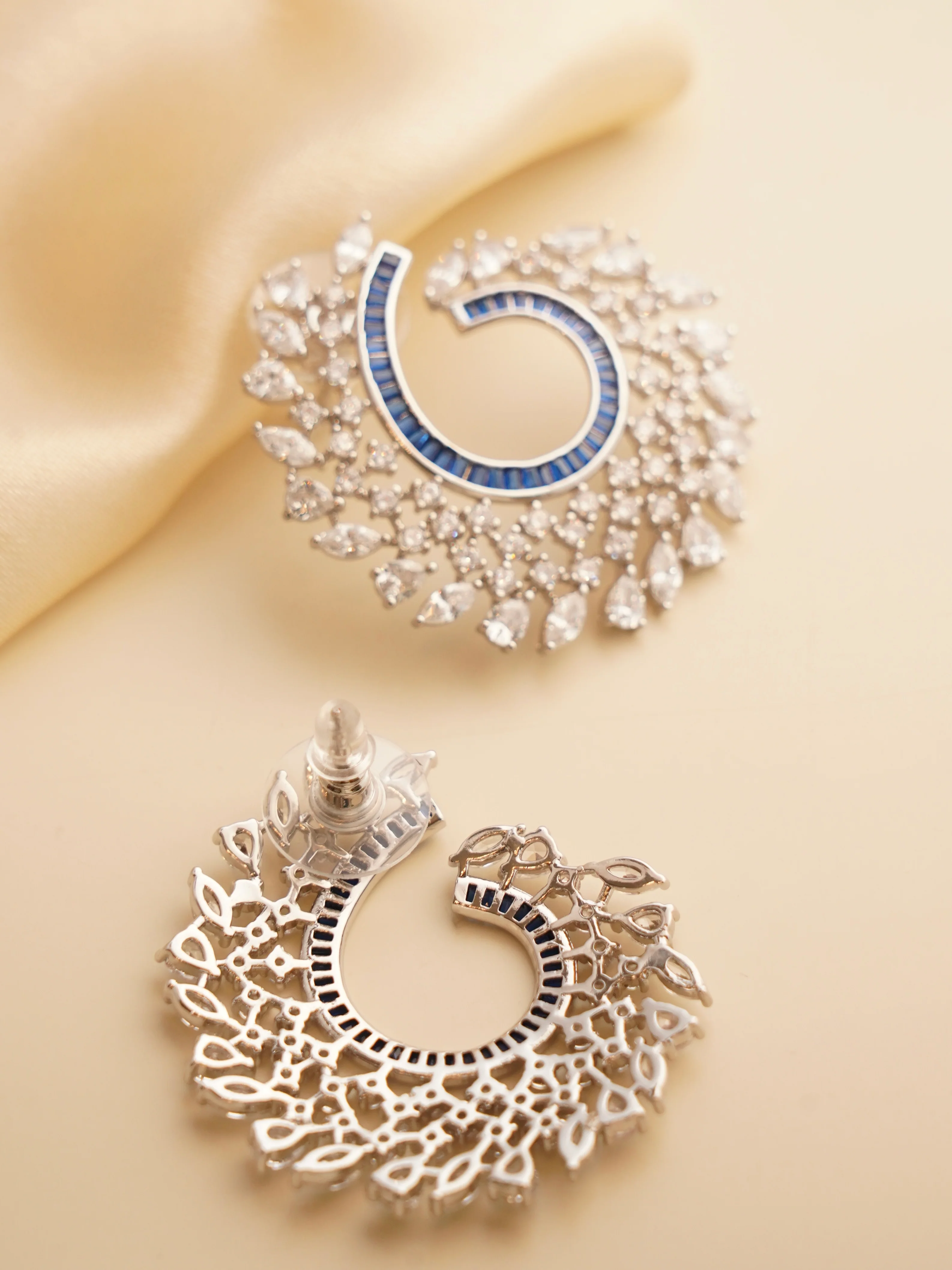 Celestia Radiance Spiral Earrings – A Symphony of Color & Sparkle - Image 5