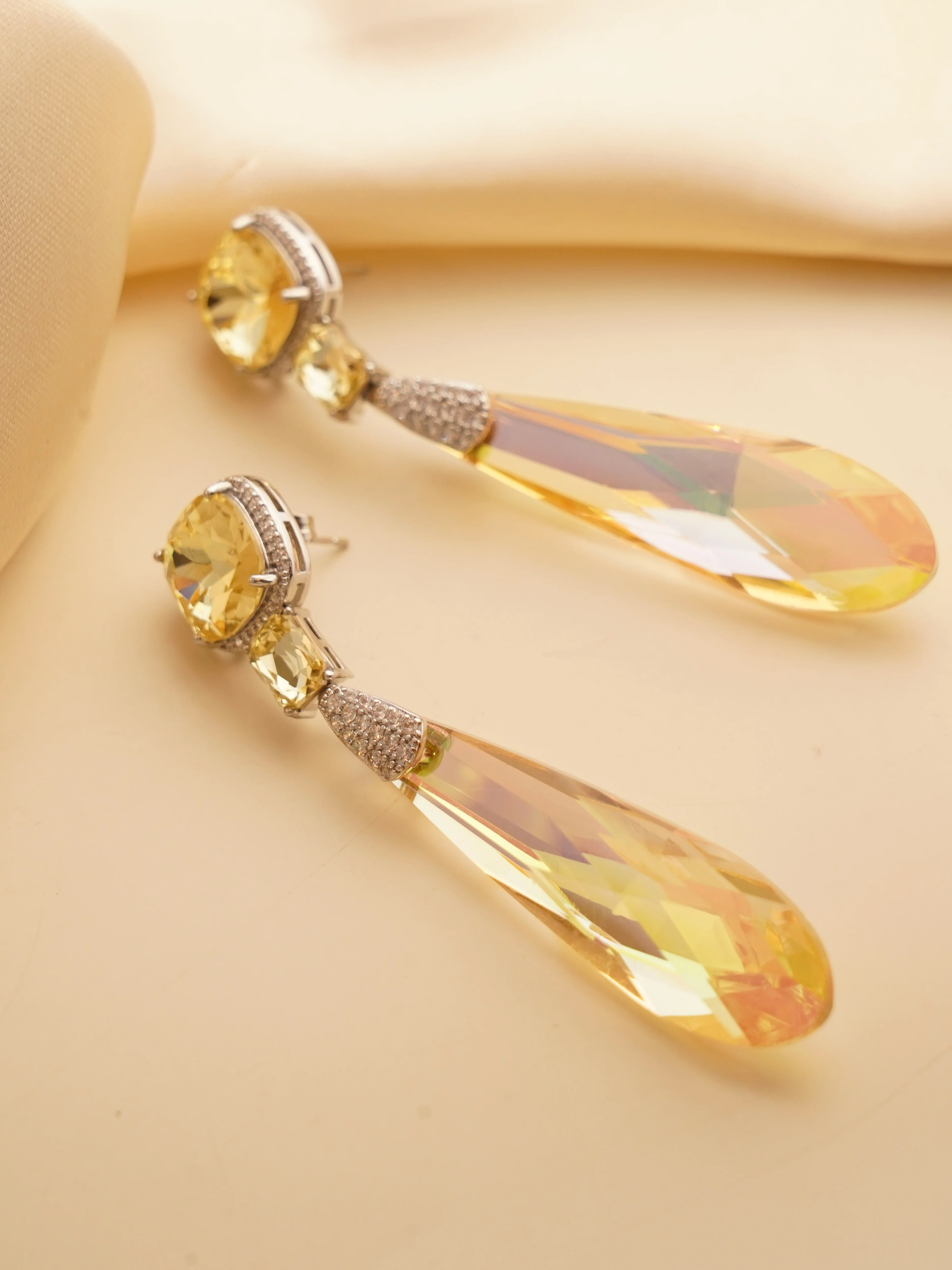 Celestial Prism Drop Earrings – Bold Crystal Brilliance in Every Hue - Image 2