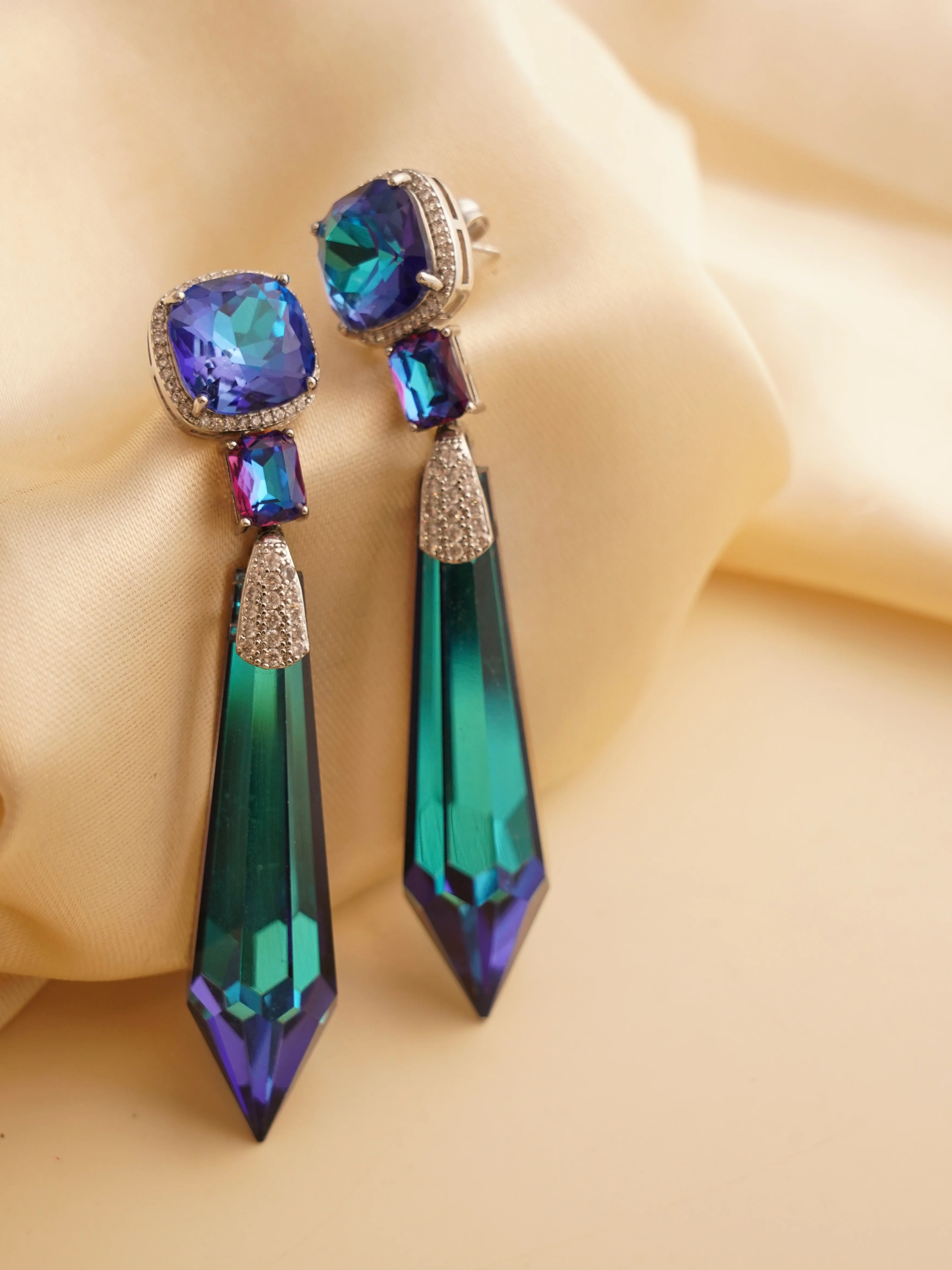 Celestial Prism Drop Earrings – Bold Crystal Brilliance in Every Hue - Image 5