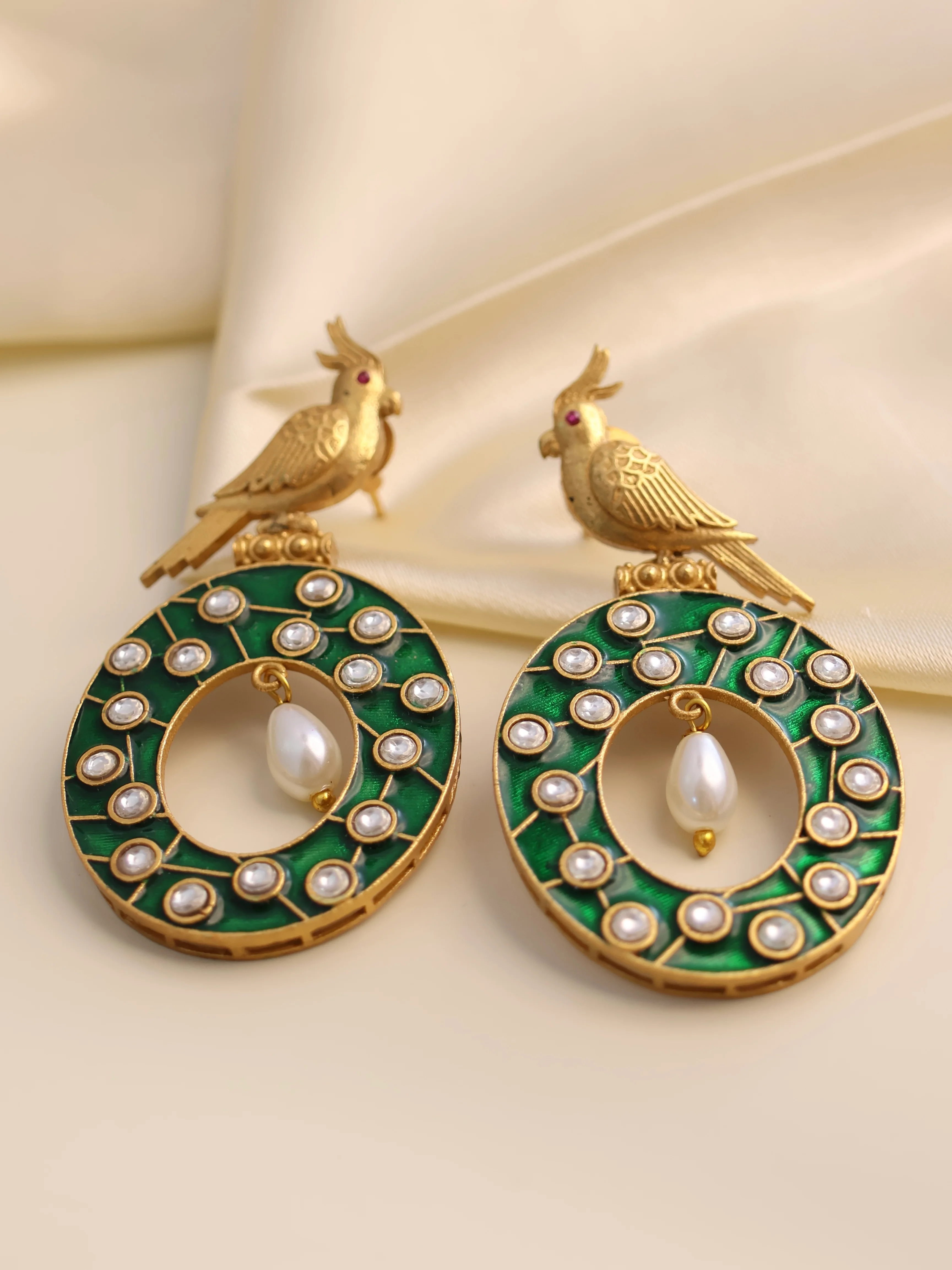 Chandrika Bird Charm Earrings - Image 2
